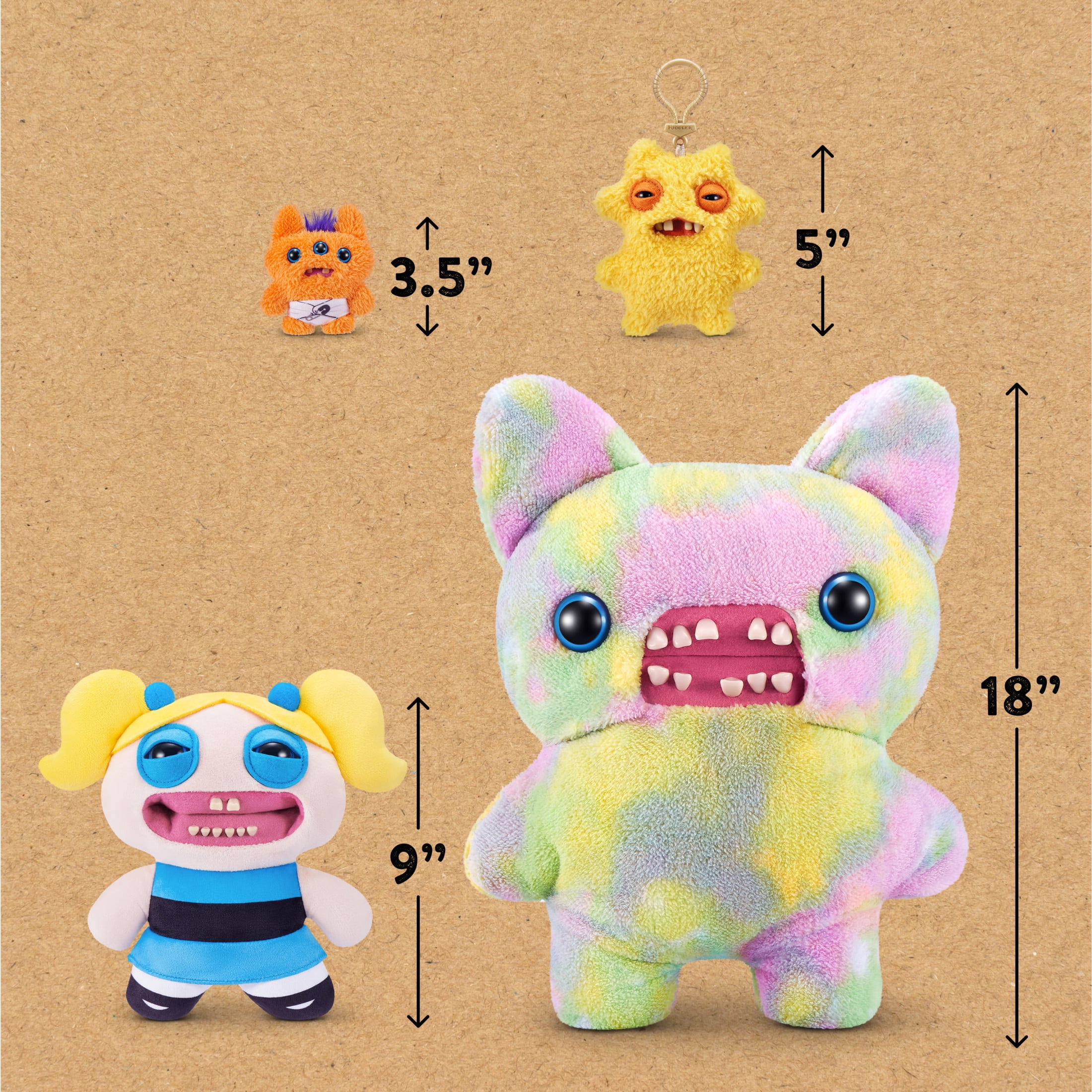 Fuggler Powerpuff Girls Bubbles Plush Toy, Funny Ugly Monster Stuffed Animal (Blue, 9 in) 0wn38