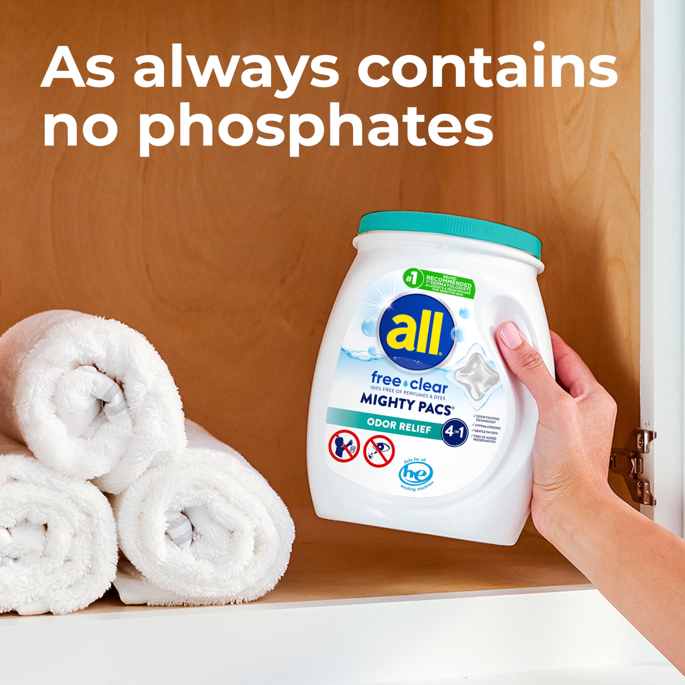 all Free Clear Mighty Pacs Odor Relief Laundry Detergent (Clear, 56 Count) 7yyq4