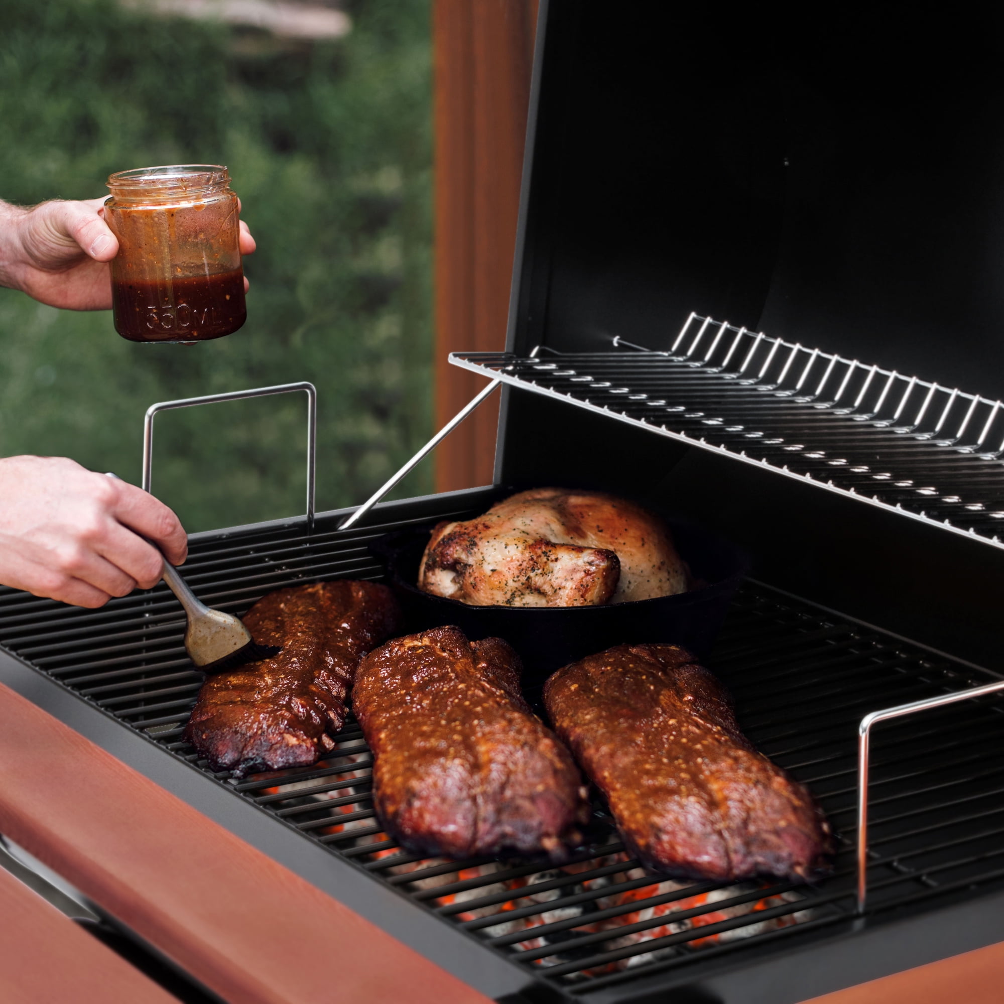 Royal Gourmet CC1830V 30 in Barrel Charcoal Grill with Side and Front Tables (Black) kqitm