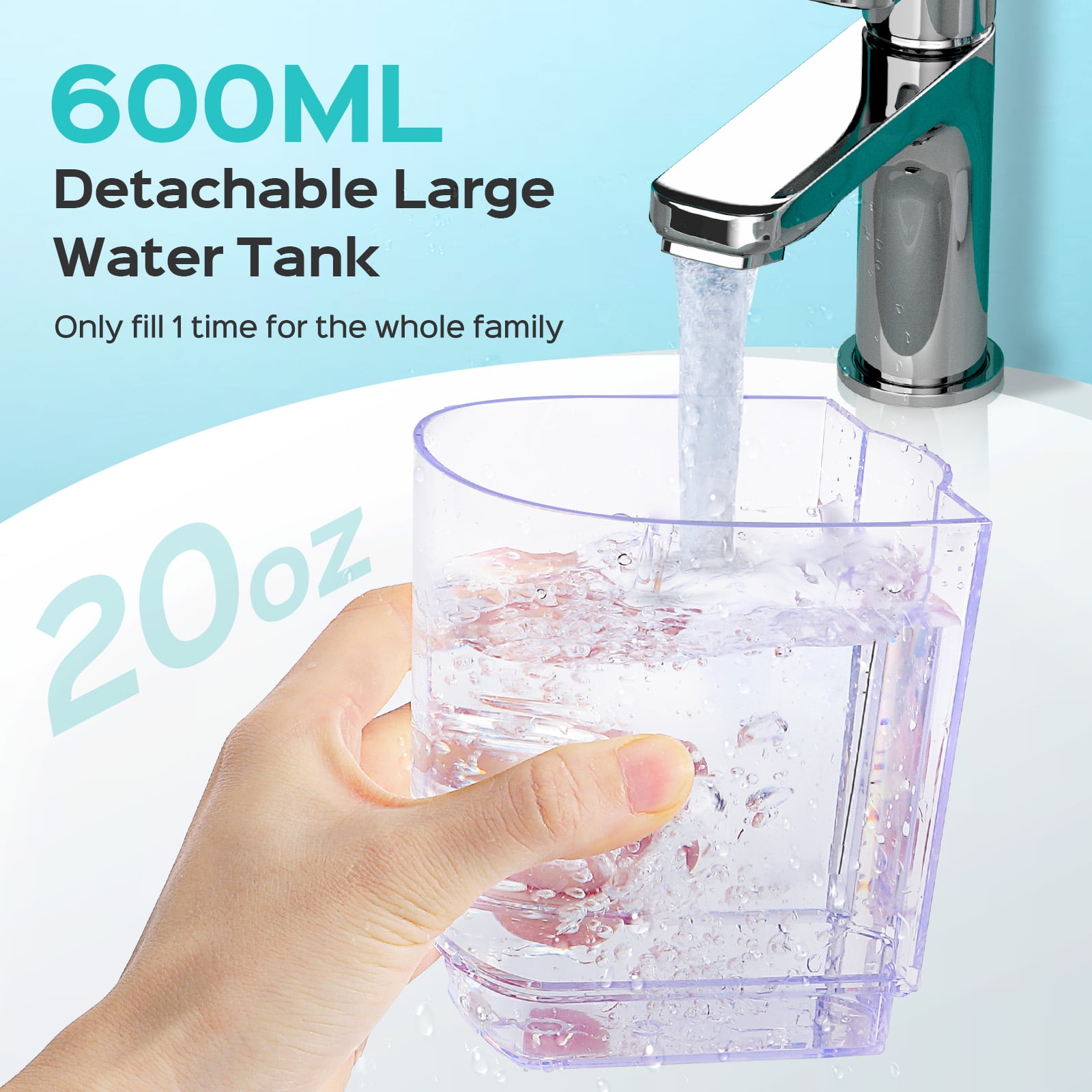 COSLUS EX2 Water Flosser for Teeth, Professional Dental Oral Irrigator with 12 Pressure Settings (White, 20.3 fl oz) ok26h