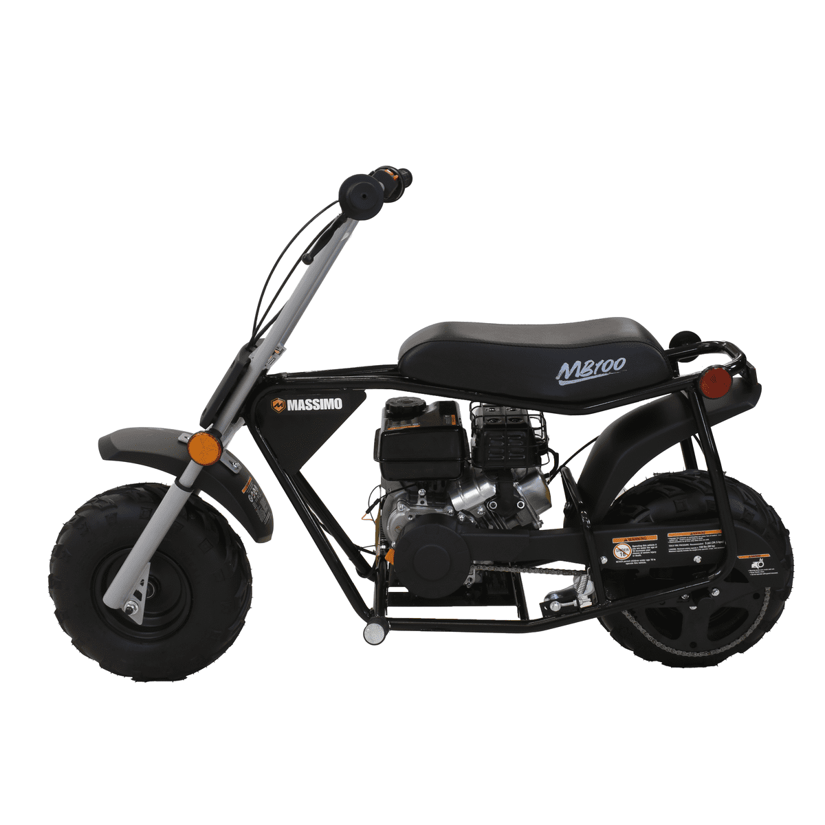 Massimo MB100 Minibike 79cc 2.5HP Gas Powered Off-Road Trail Bike (Black, 50 in x 24.2 in x 34.6 in) y0017