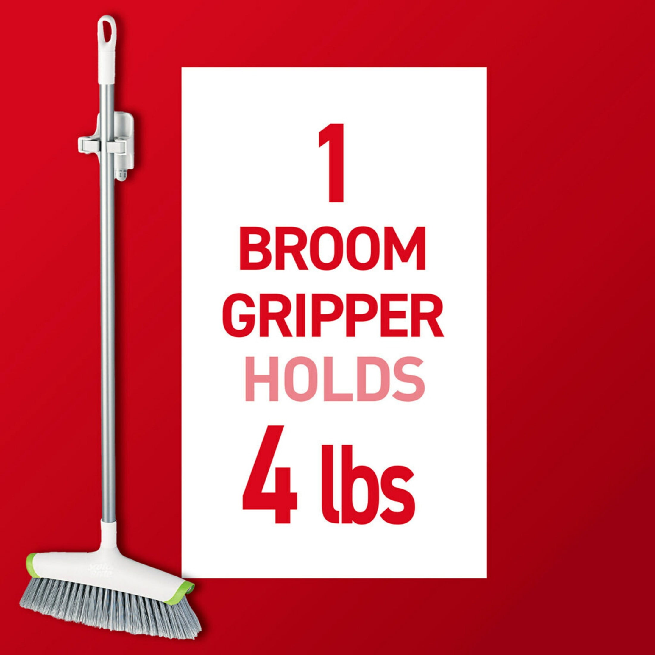 Command Broom and Mop Gripper Wall Hook (White, 3 Hangers) xlfi1
