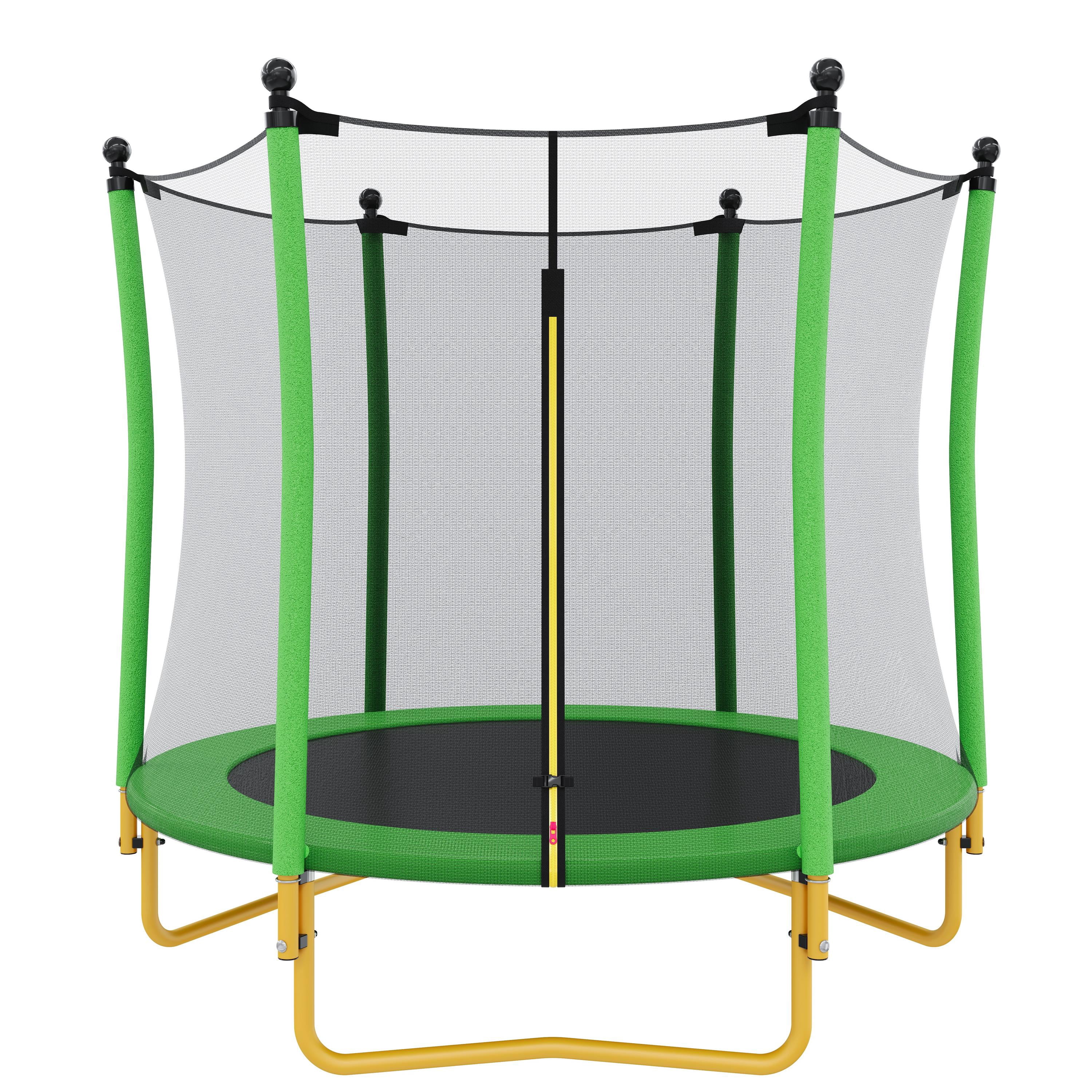 Segmart 5.5 ft Kids Trampoline with Safety Enclosure and Spring Padding (Green, 220 lb) n08kj