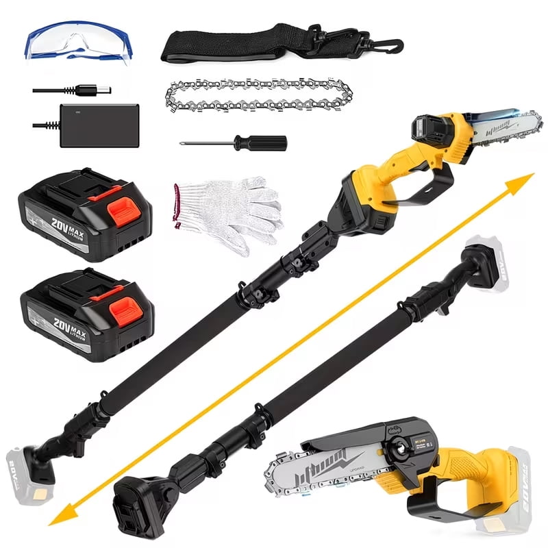 Generic 2-in-1 Cordless Pole Saw and Mini Chainsaw (Yellow, 6 in) i74v5