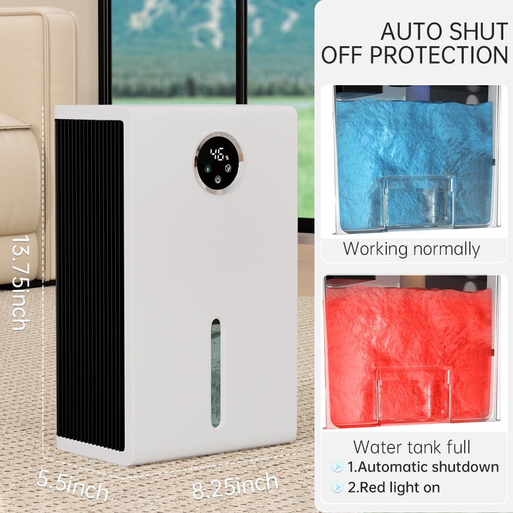 Topteng Dehumidifier for Home, Quiet Portable Air Dryer with LED Touch Screen and 7-Color Ambient Light (White, 120 oz) iqgjl