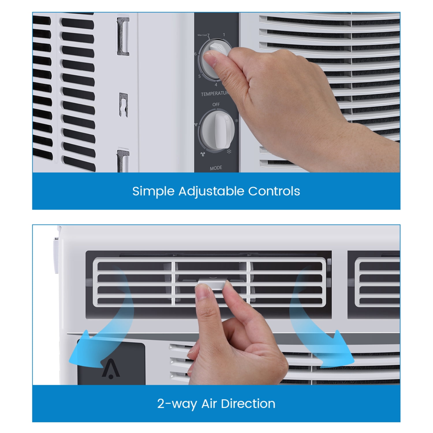 Missky 5000 BTU Window Air Conditioner, Compact Cooling Unit for Rooms up to 150 Sq.ft (White, 5000 BTU) a57w5