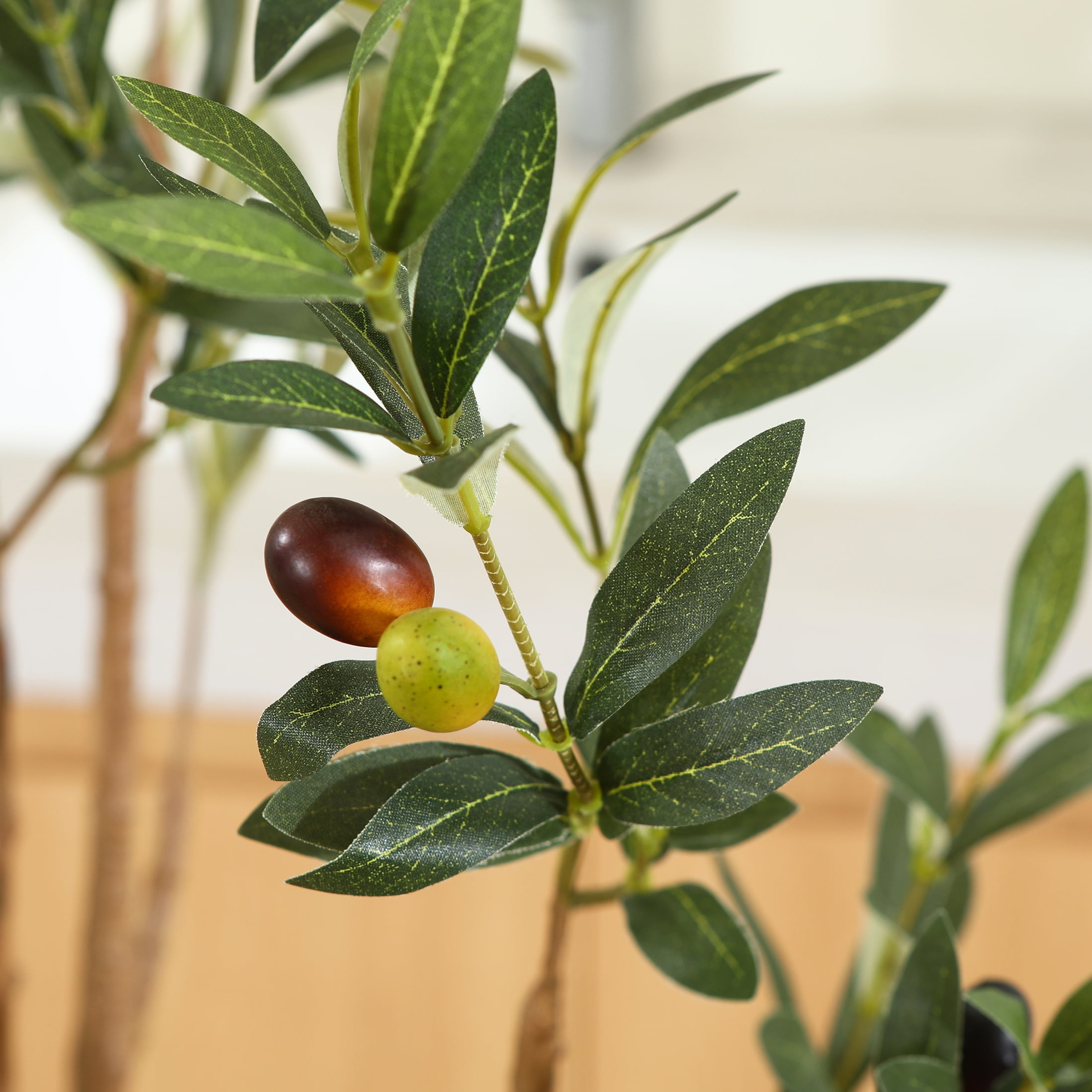 DR.Planzen Artificial Olive Tree with Realistic Leaves and Natural Trunk (Black, 6 ft) mzel6