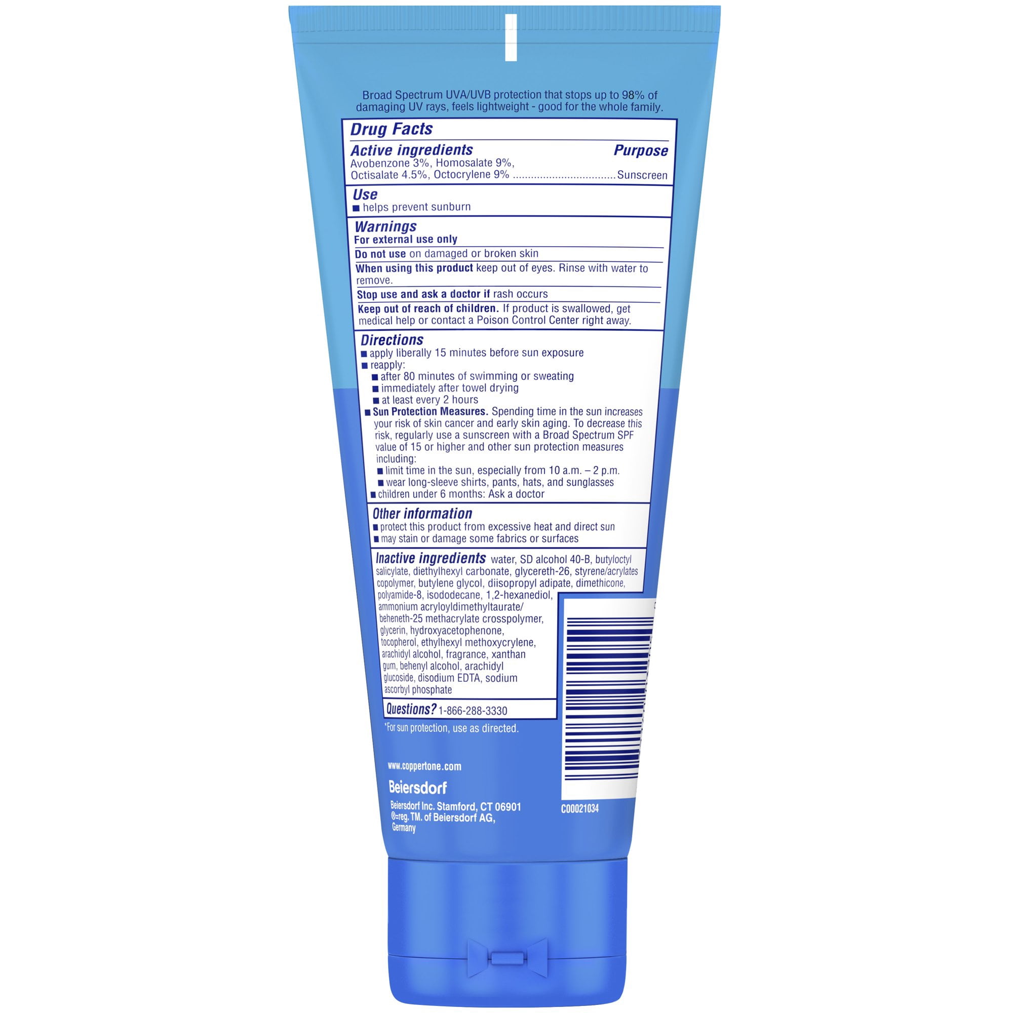 Coppertone Complete SPF 50 Moisturizing Sunscreen Lotion (Broad Spectrum, Water Resistant, 7 fl oz, Pack of 2) egtg1