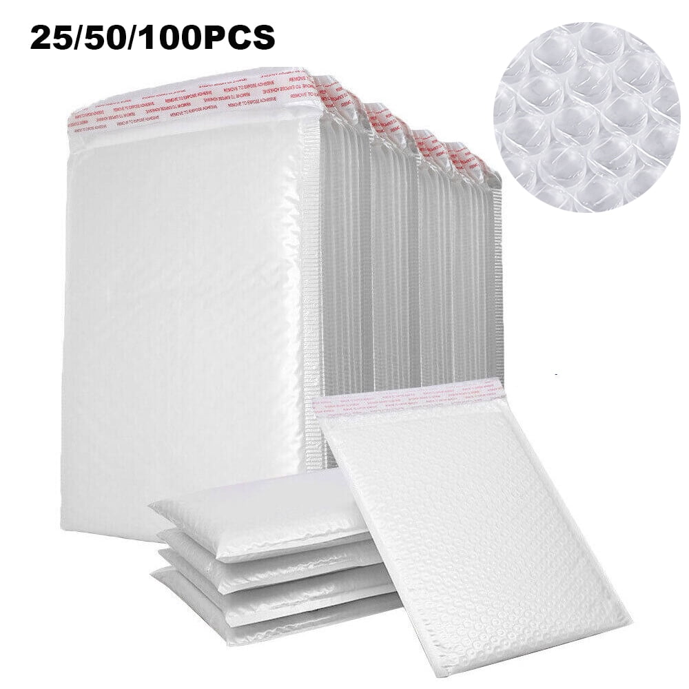 Airjacket Poly Bubble Mailers Padded Shipping Envelopes (White, 100 Pack) hhpmq