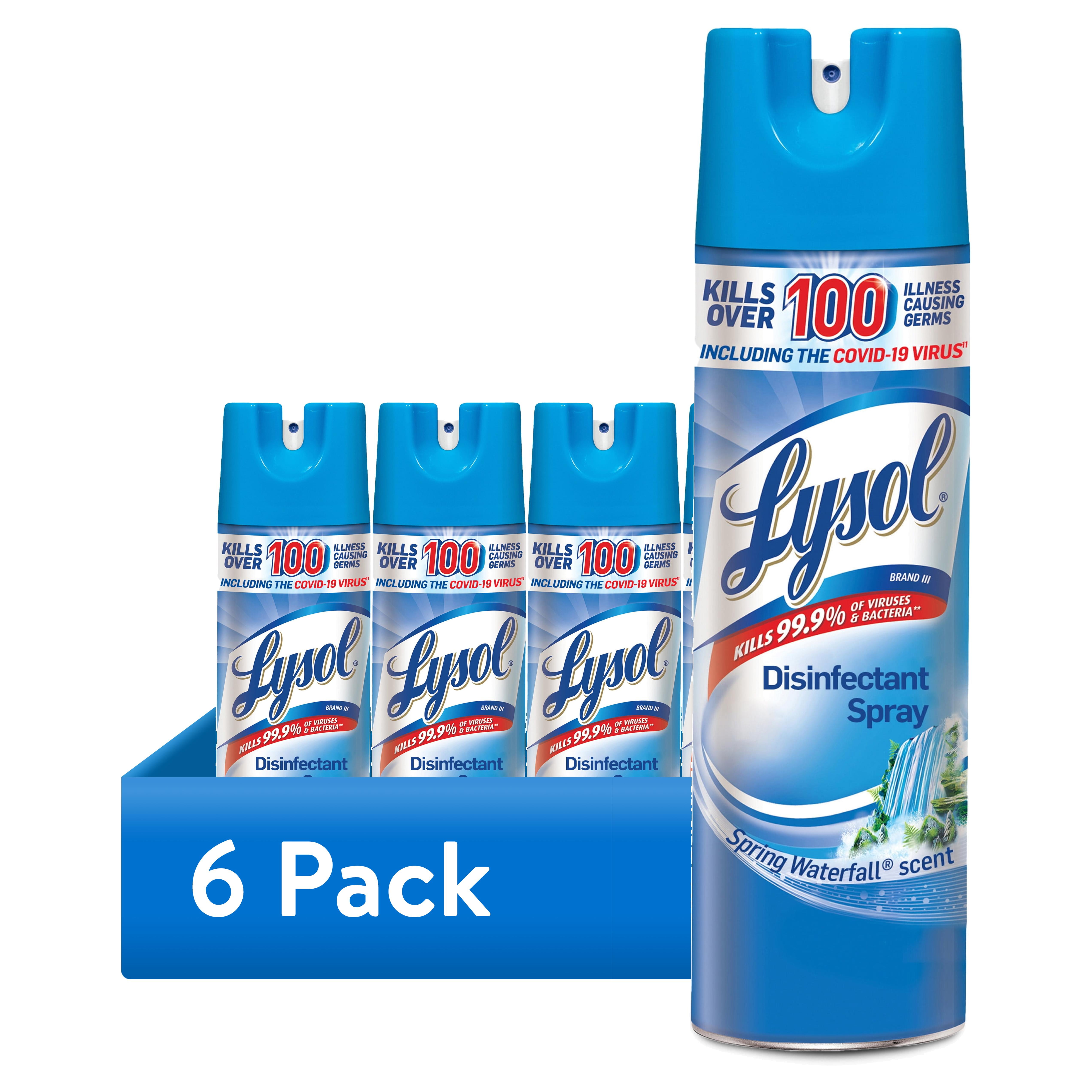 Lysol Disinfectant Spray, Spring Waterfall Scent, Multi-Surface Sanitizer (6 Pack, 19 oz) cxepl