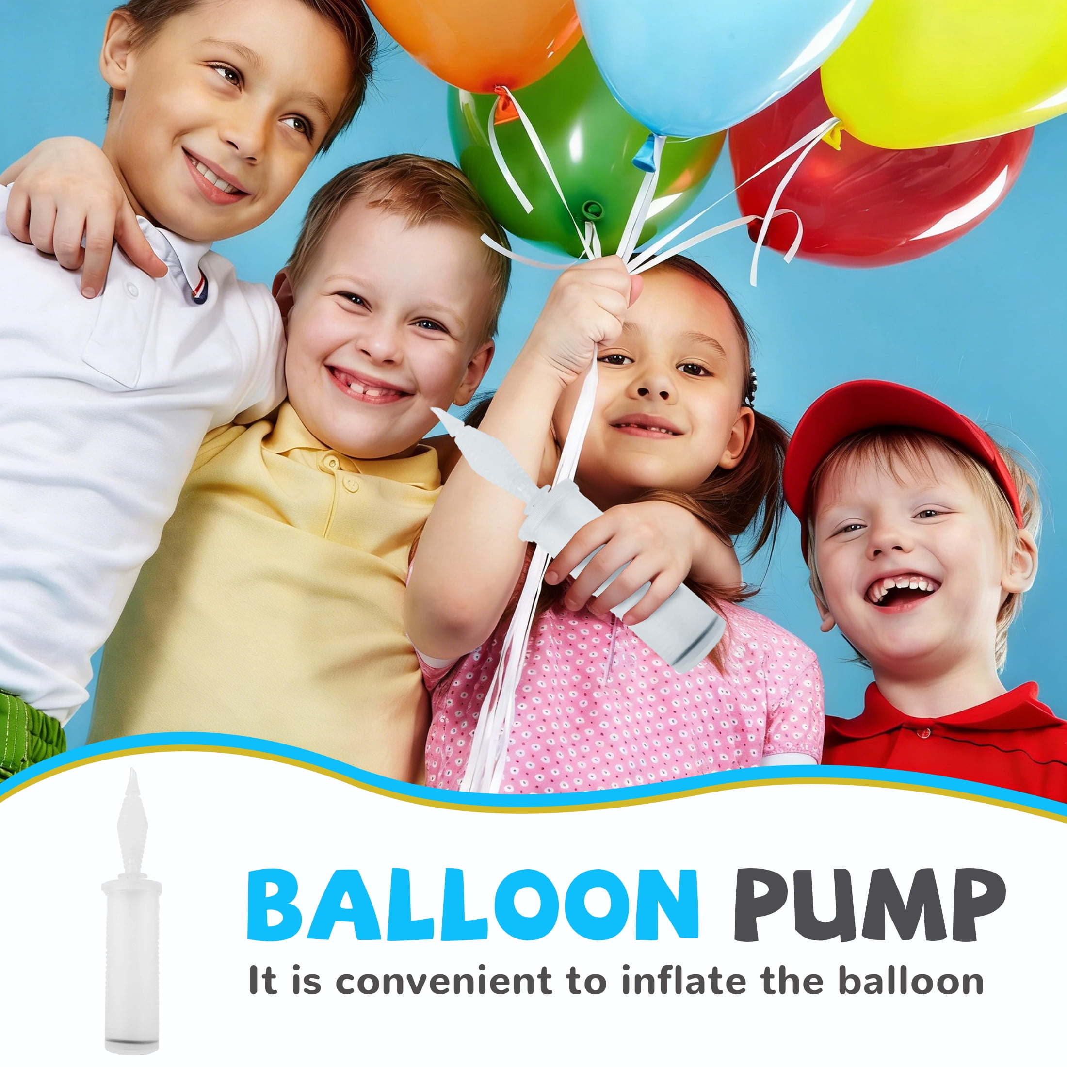 BESTSKY Manual Balloon Pump, Portable Handheld Air Inflator for Party Decorations (White, 11.42 in) pv8p4