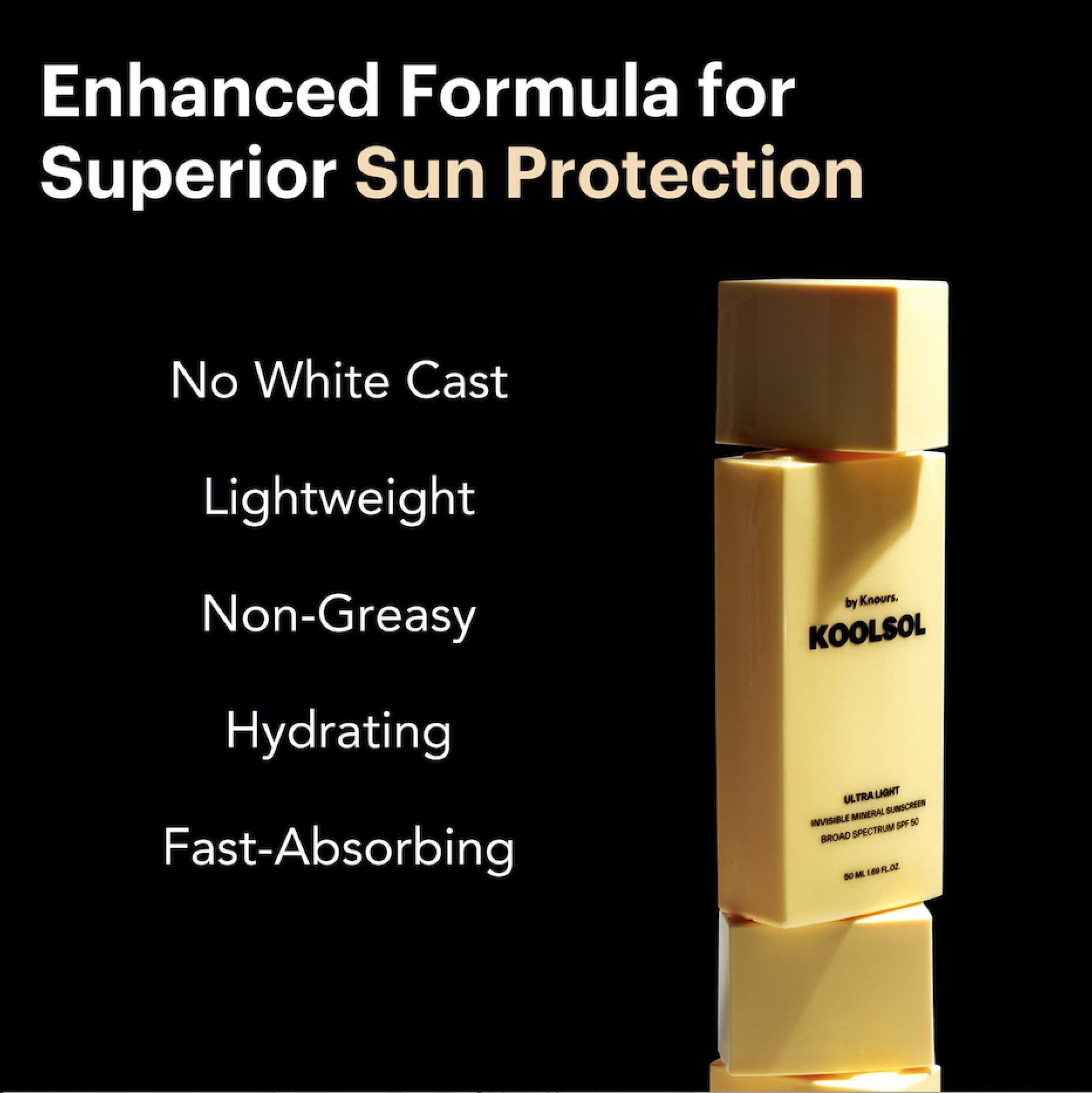 Koolsol by Knours Ultra Light Invisible Mineral Sunscreen Broad Spectrum SPF 50 (1.69 fl oz) x4eac