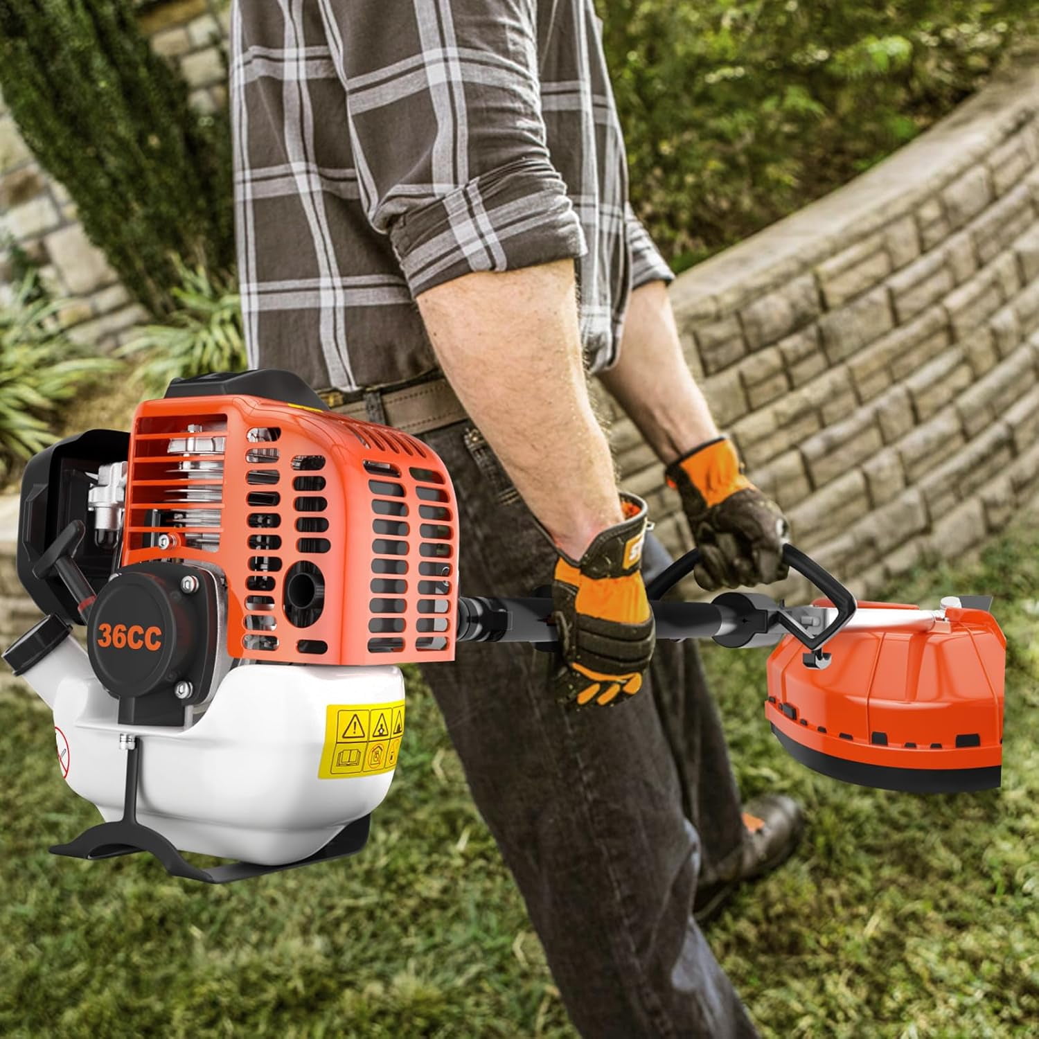 Sedeke 36cc Gas String Trimmer 3-in-1 Weed Wacker and Edger (Orange, 36cc Engine) yqn2b