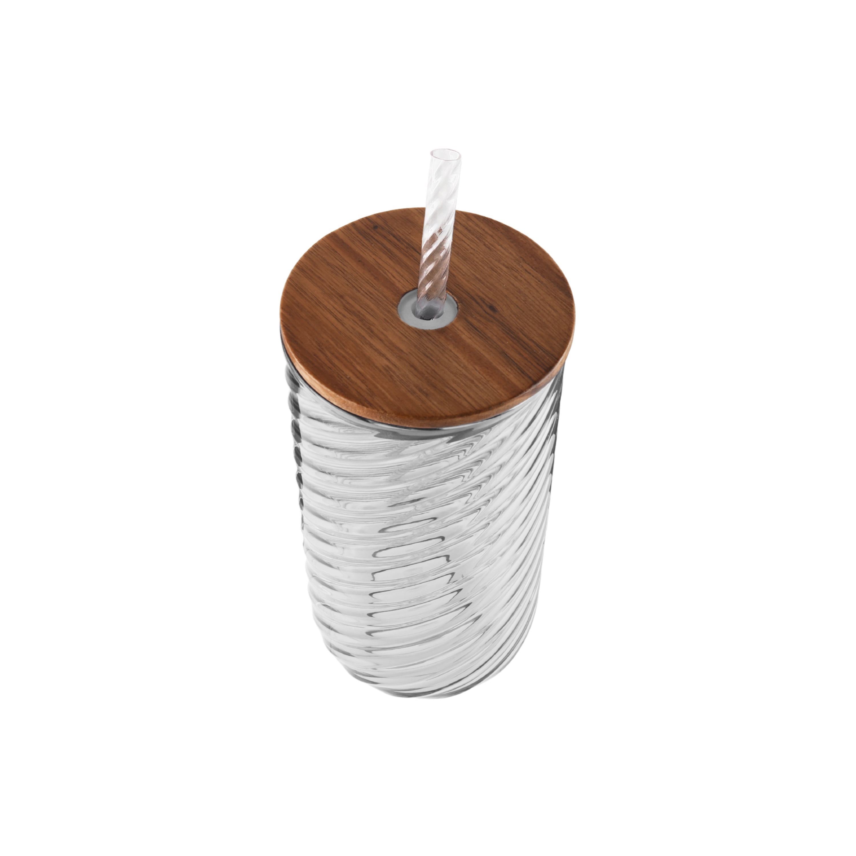 Beautiful Tritan Swirl Texture Sipper Tumbler with Lid and Straw (Clear, 21 fl oz) 9zxbn