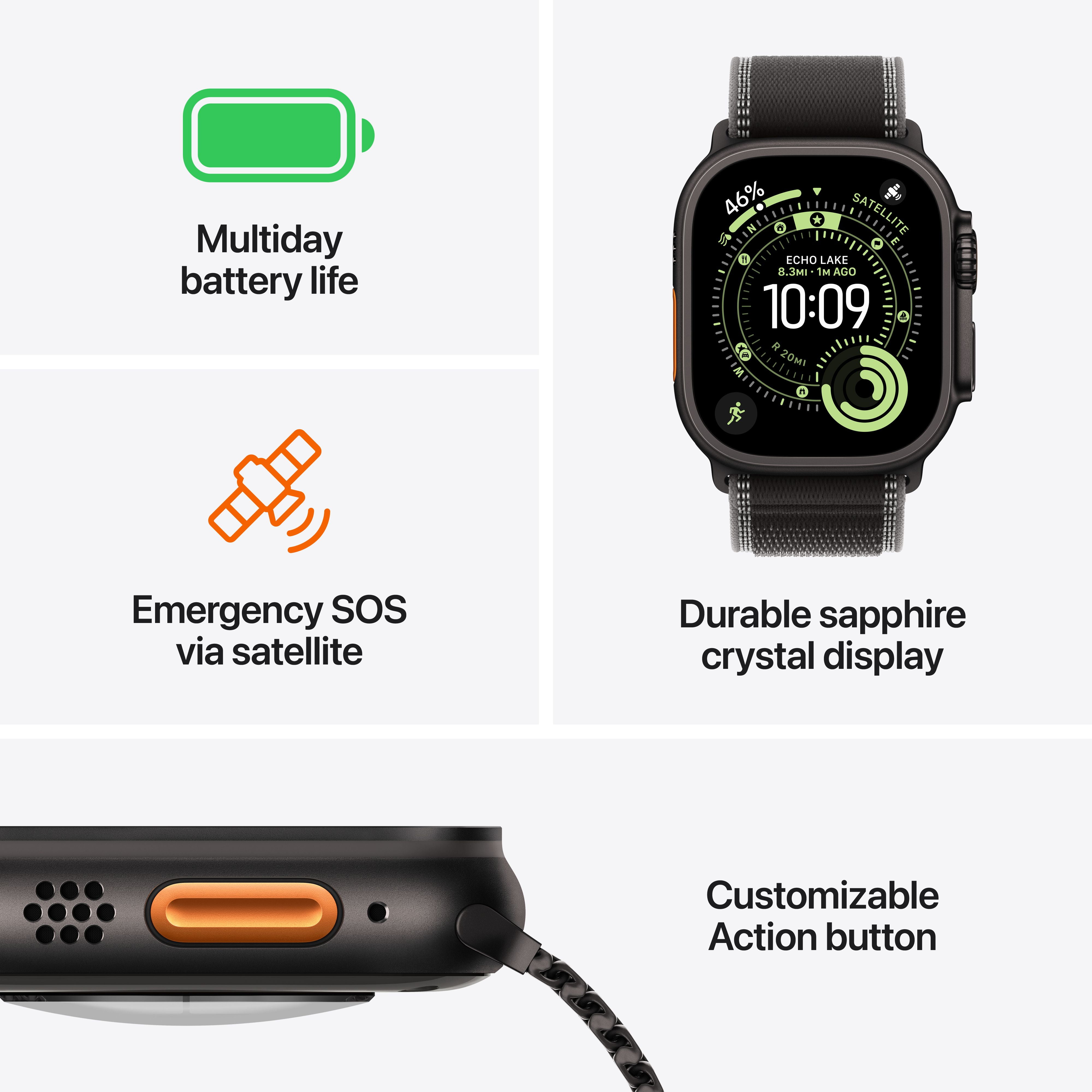 Apple Watch Ultra 3 GPS + Cellular 49mm Natural Titanium Case with Light Blue Alpine Loop (Small) ypj42