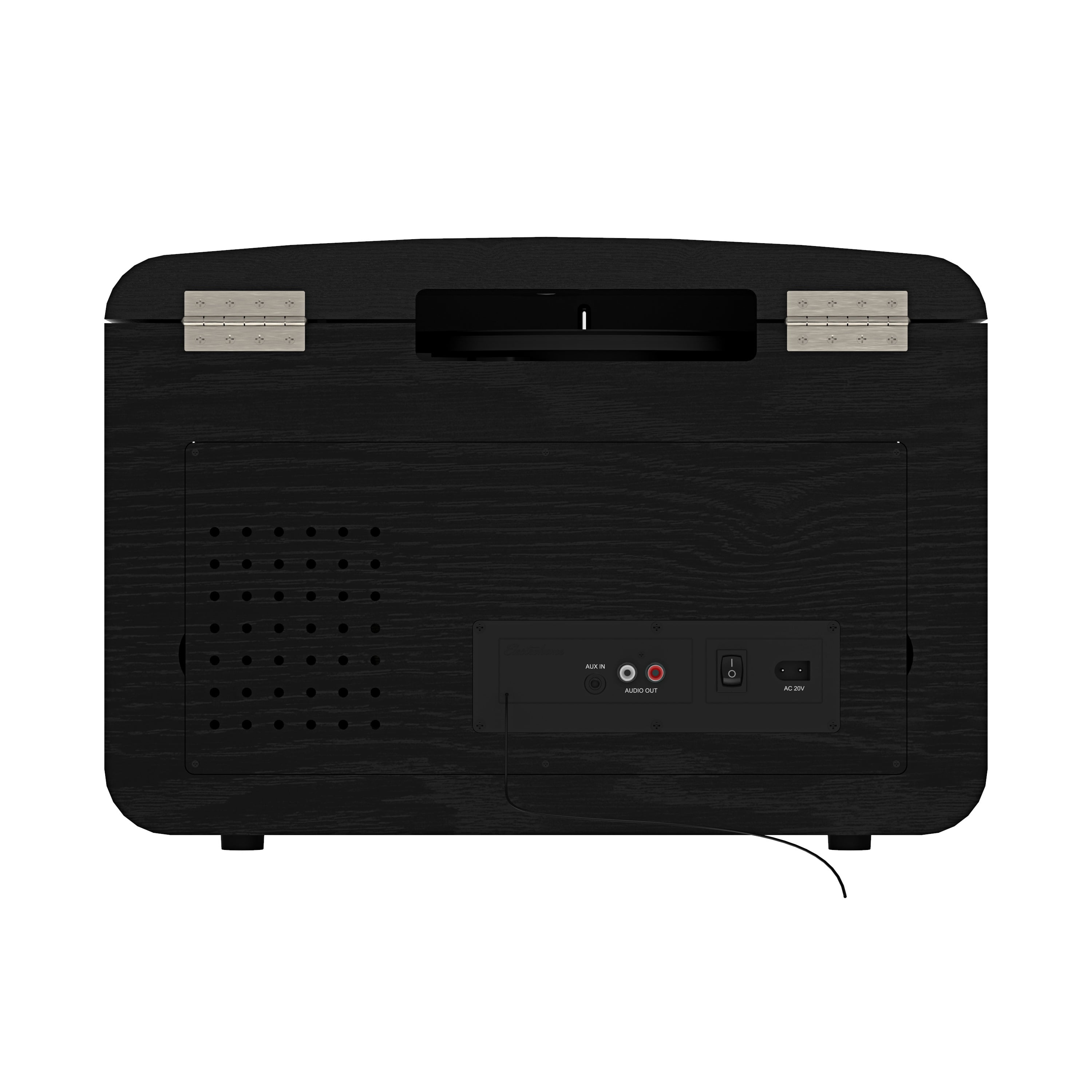 Electrohome Kingston 7-in-1 Vintage Vinyl Record Player Stereo System with Bluetooth and CD Player (Black, 1 Unit) nf5bu