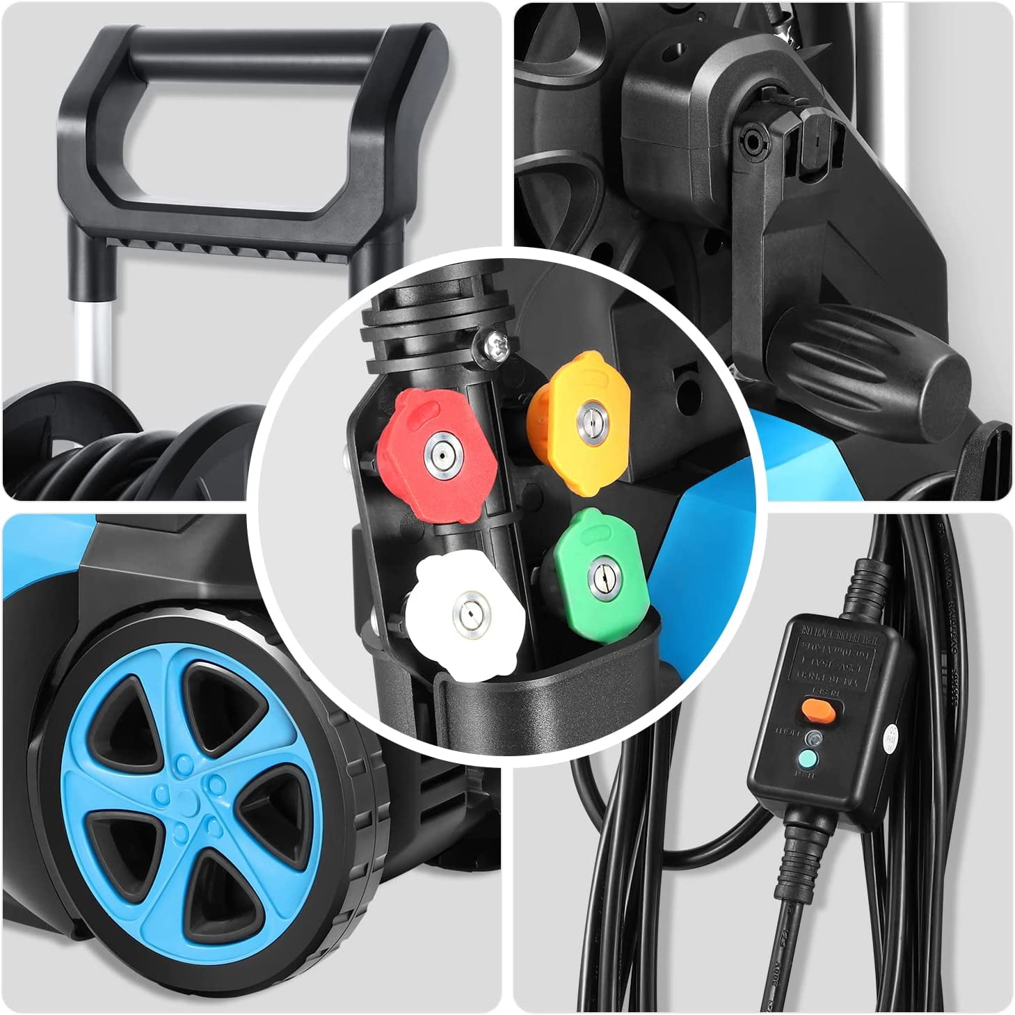DNA Motoring Electric High-Pressure Power Washer Cleaner (Blue, 2176 PSI) w7km8