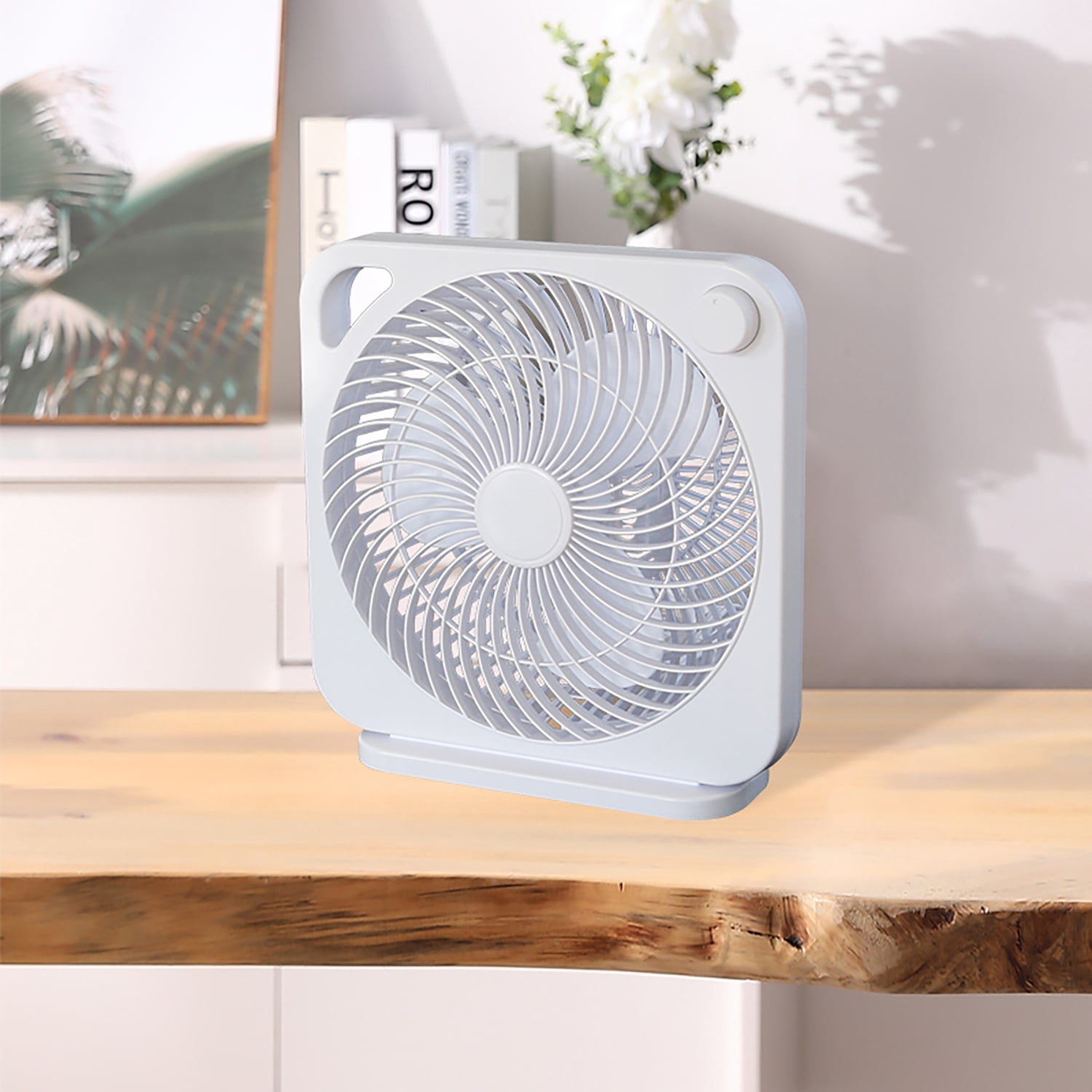 Mainstays 9 in 3-Speed Indoor Personal Table Fan (White, 9 in) 4vru6