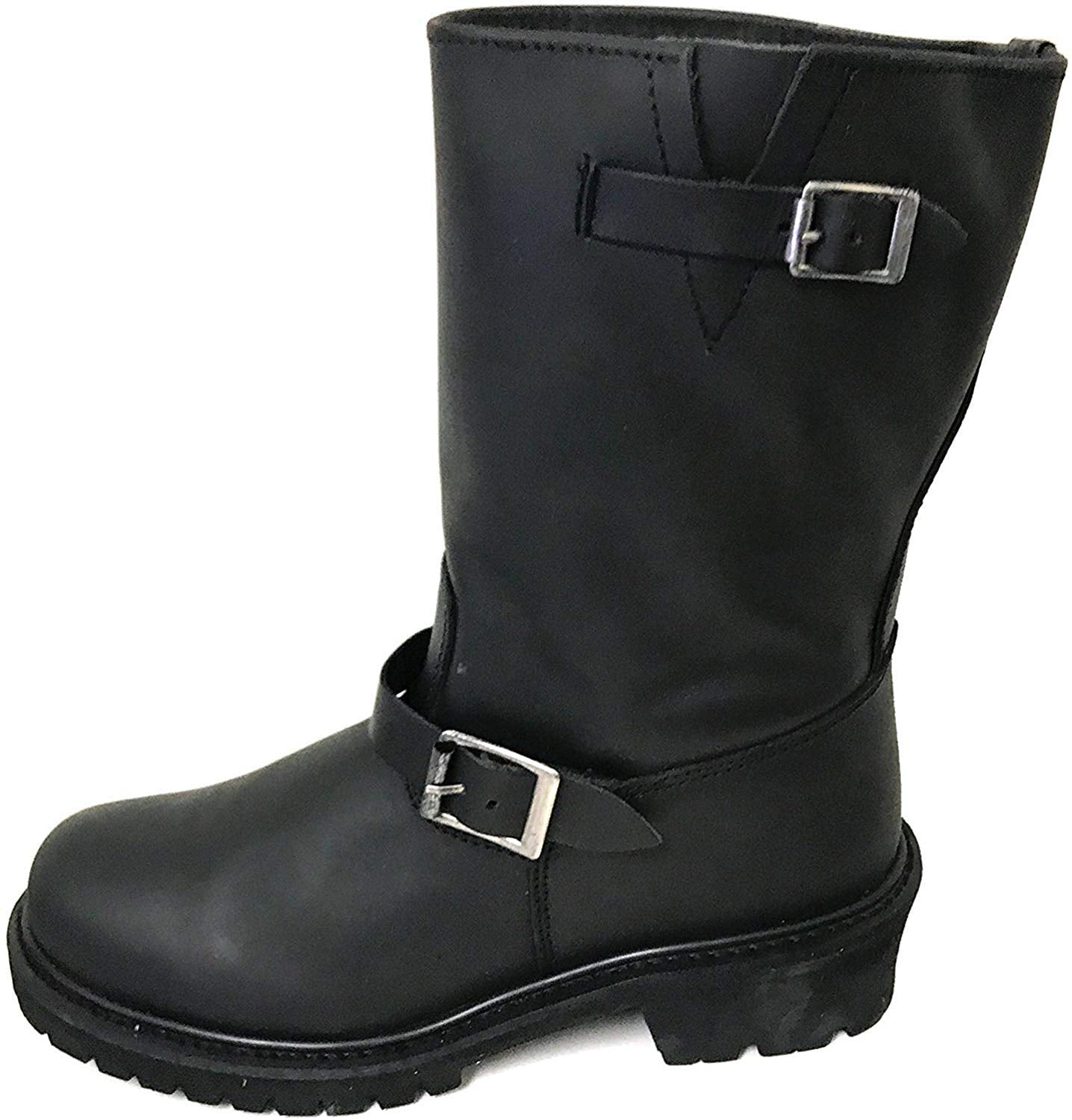 ClimaTex Men's Engineer Motorcycle Boots Heavy-Duty Leather Biker Footwear (Black, 12 in) 6fw3y