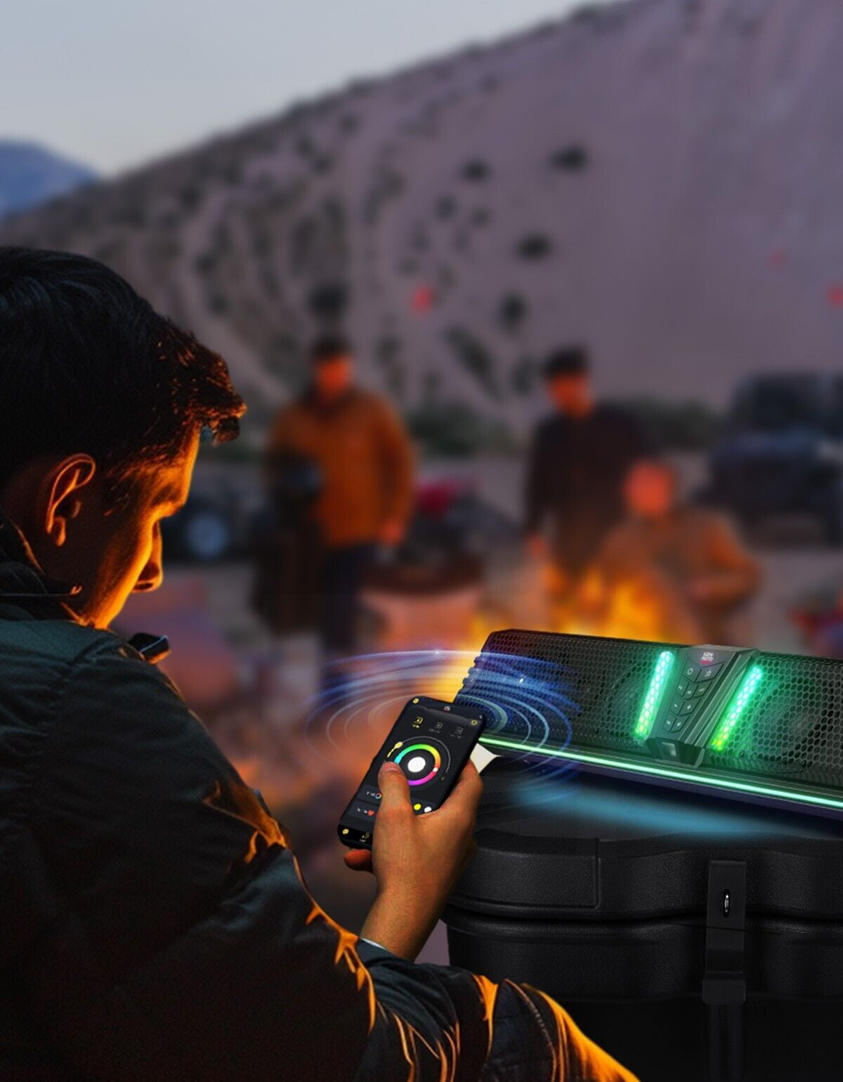 KEMIMOTO Midnight 80 32 in RGB UTV Sound Bar with Deep Bass and IP66 Weatherproof Rating (Blue, 32 in) c4cdi