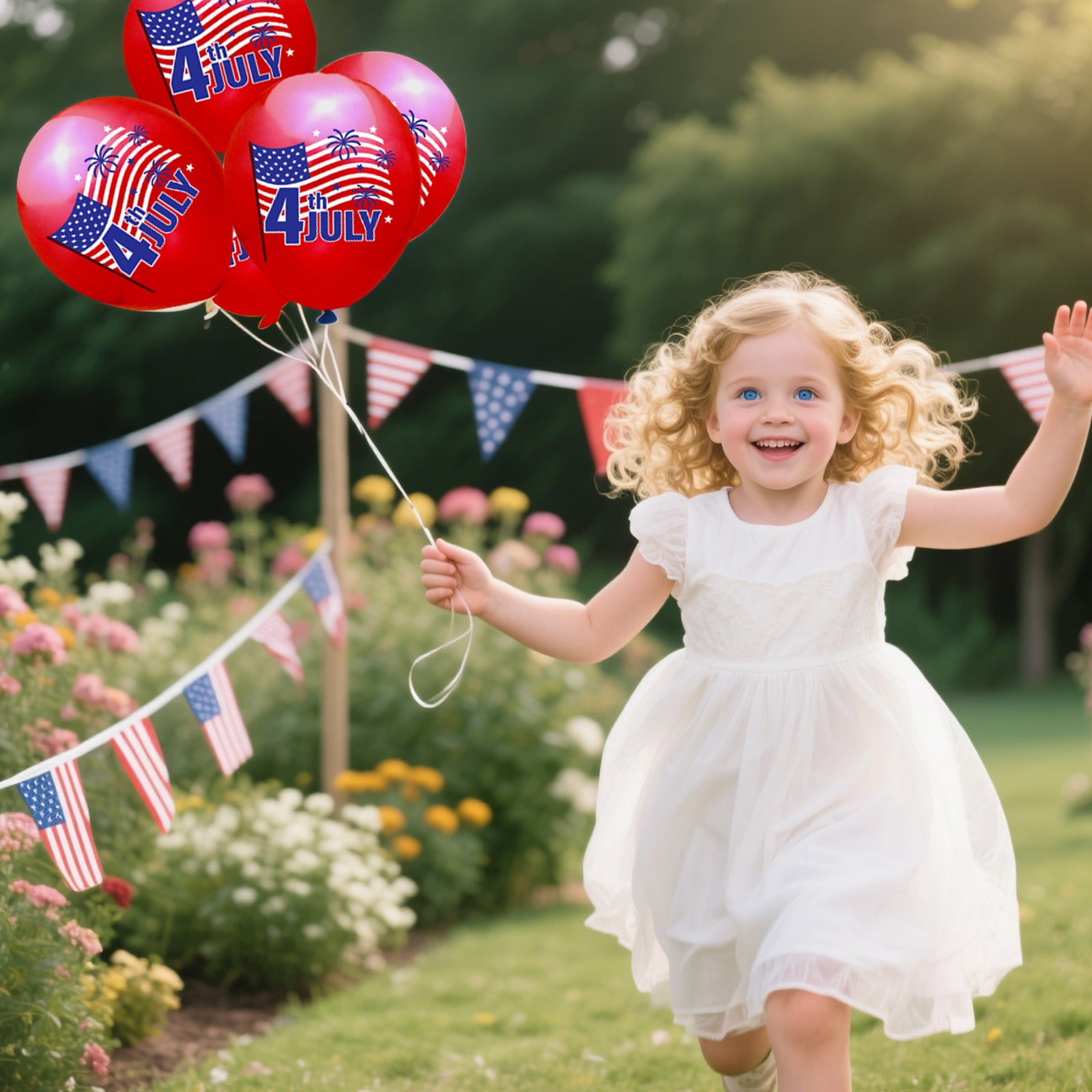 Edhome 4th of July Patriotic Balloon Set, Red White and Blue Independence Day Party Decorations (12 in, 50 Pack) h062a