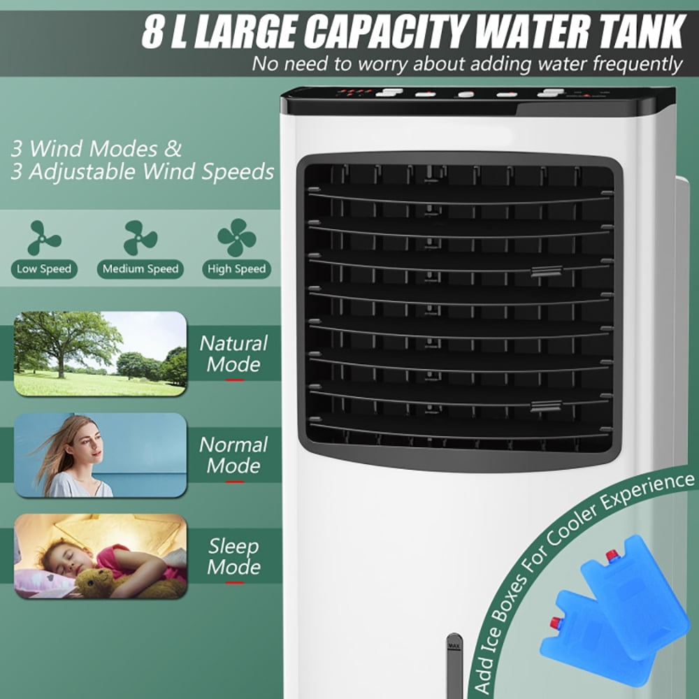 Topcobe 3-in-1 Portable Evaporative Air Cooler with Remote Control (White, 1 Unit) etvo4