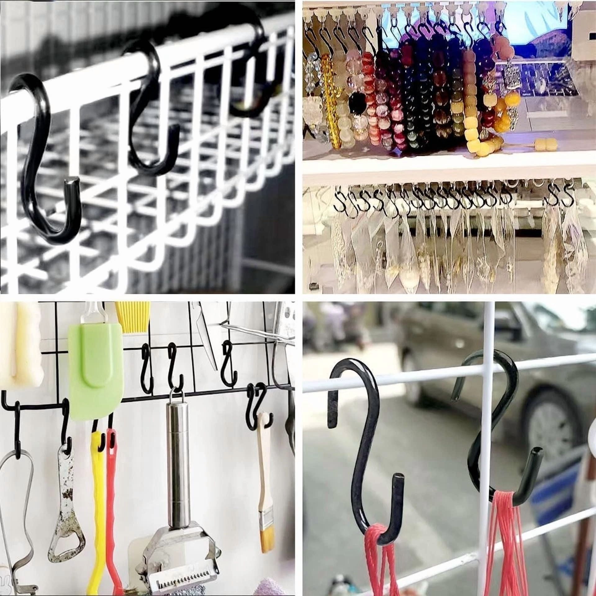 Purely Elizabeth S Shaped Hooks Heavy Duty Hanging Utility Hooks (Silver, 10 Pack, 0.5 in) 7cisw