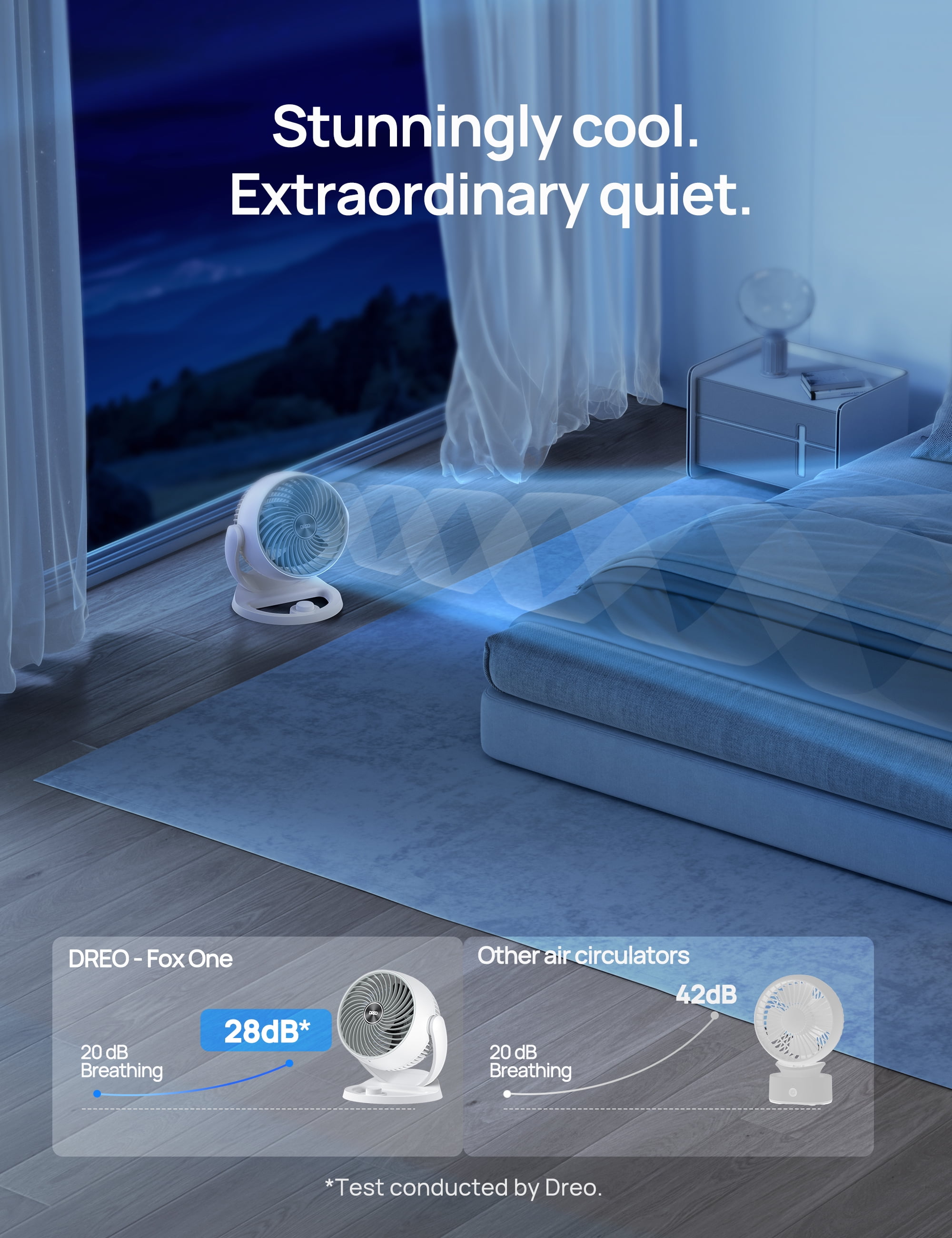 Dreo Table Air Circulator Fan, Quiet Desktop Cooling for Home and Office (White, 12 in) t30v4