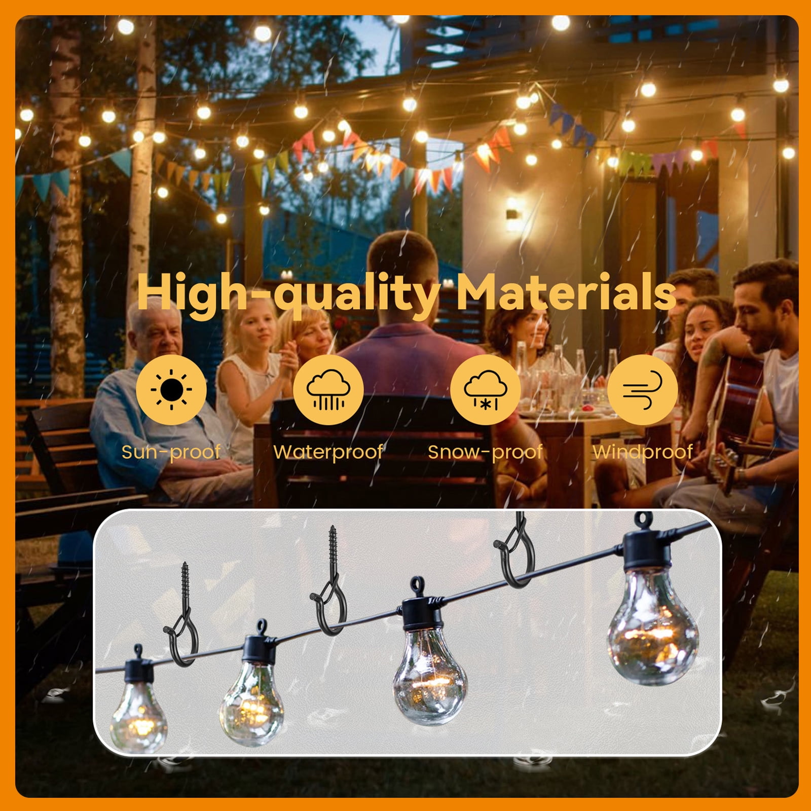 TAIHUIMY Q-Hanger Screw Hooks for Outdoor String Lights and Hanging Decor (Black, 30 Pack, 2.2 in x 1 in) 94hvl