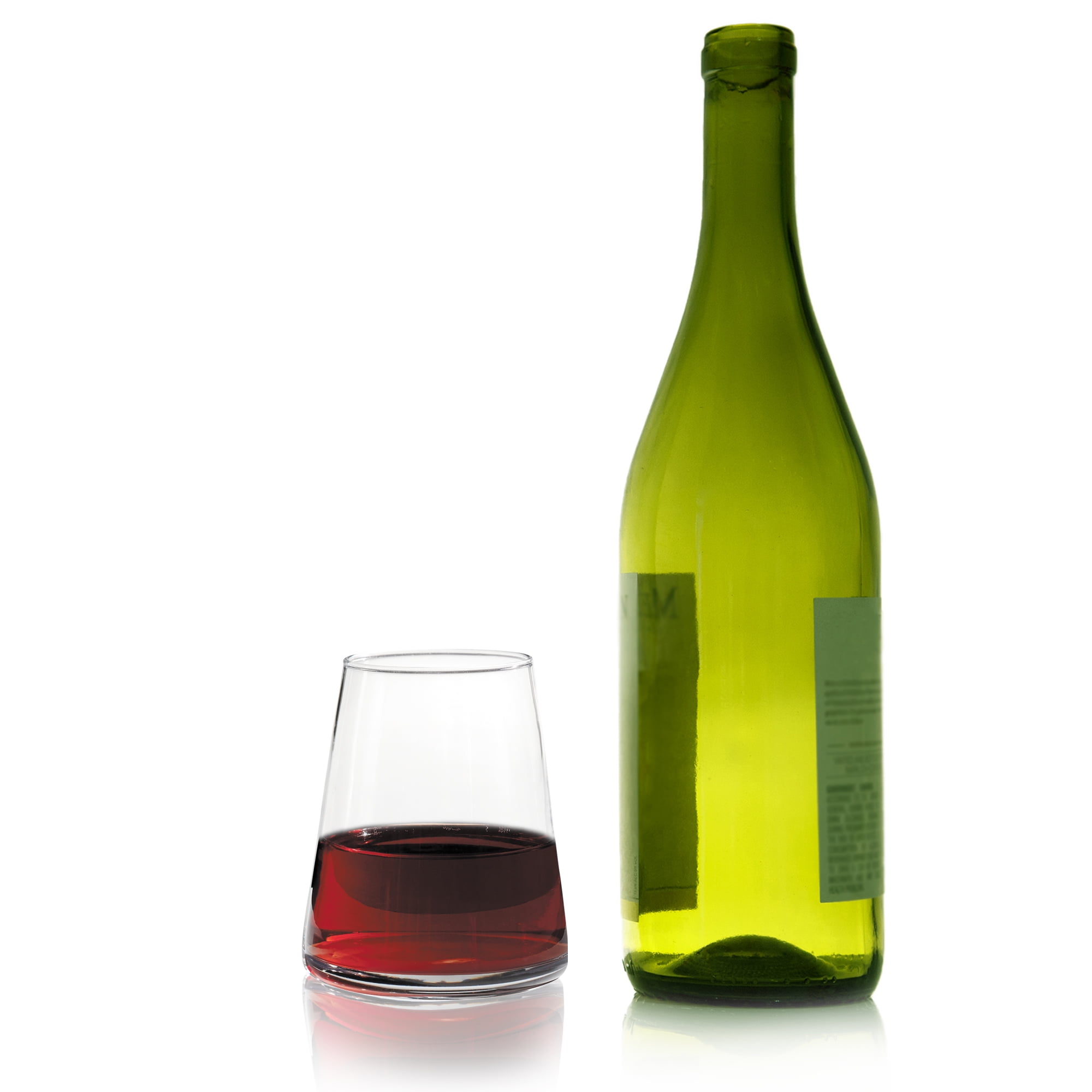 Better Homes & Gardens Flared Stemless Wine Glass Set, Contemporary Drinkware (Clear, 17 oz, Set of 4) 3477y