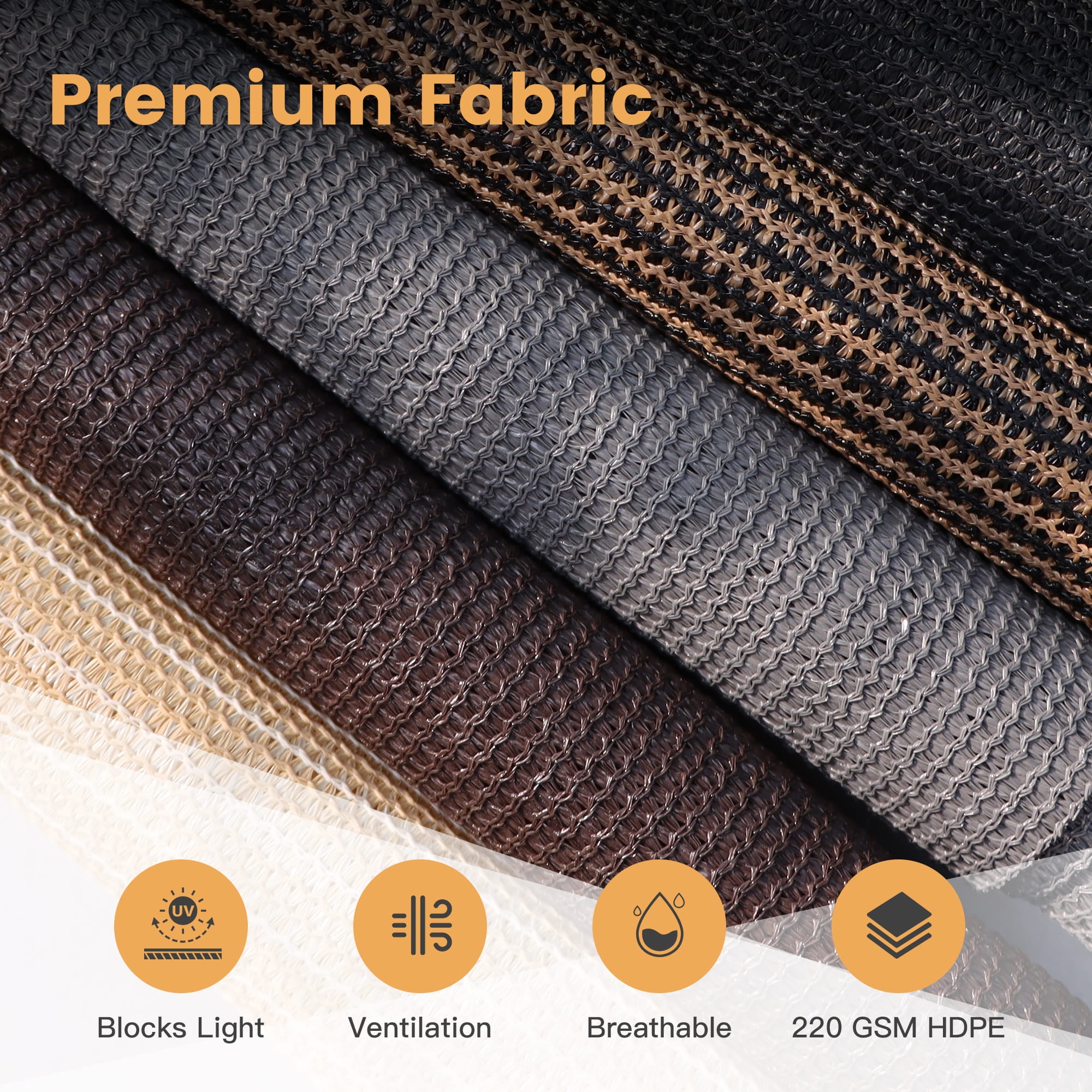 Vicllax Outdoor Sun Roller Shade for Patio Porch with Crank Operation (Mocha, 10 ft W x 8 ft H) aw6gg