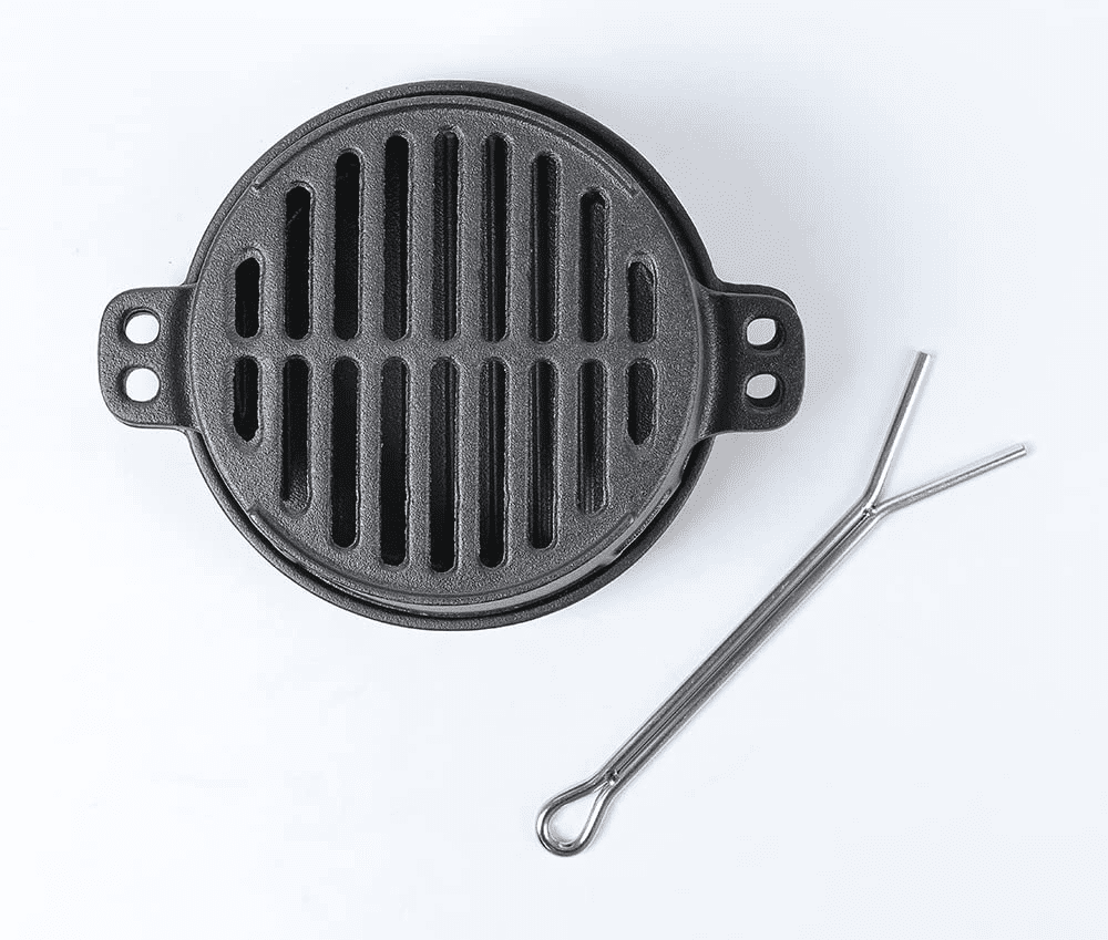 HAWOK Pre-seasoned Cast Iron Hibachi Grill, Portable Charcoal BBQ for Outdoor Camping (Black, 10 in x 7.9 in x 4.4 in) n4mra
