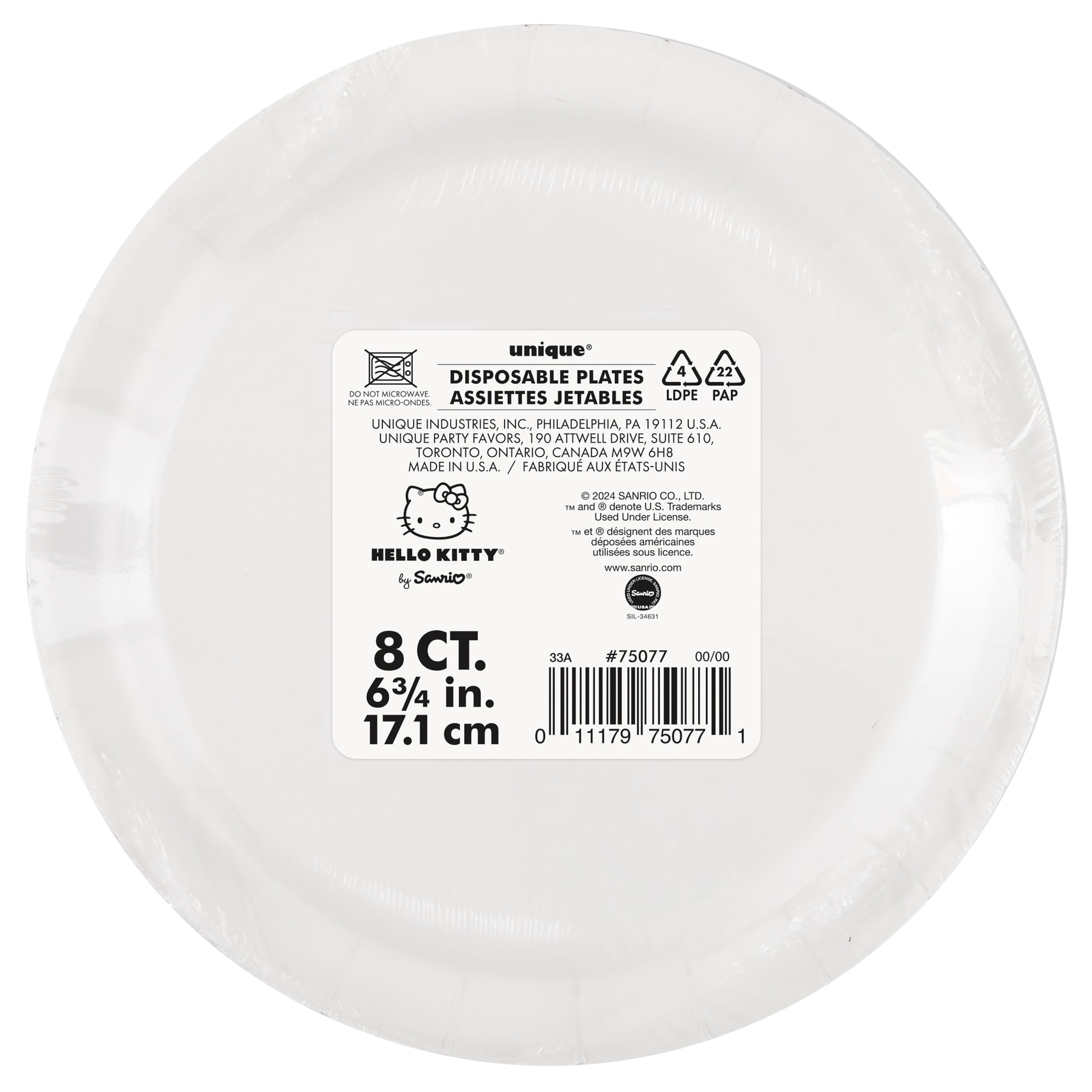 Hello Kitty and Friends Round Dessert Plates (7 in, 8 ct) 9f69p