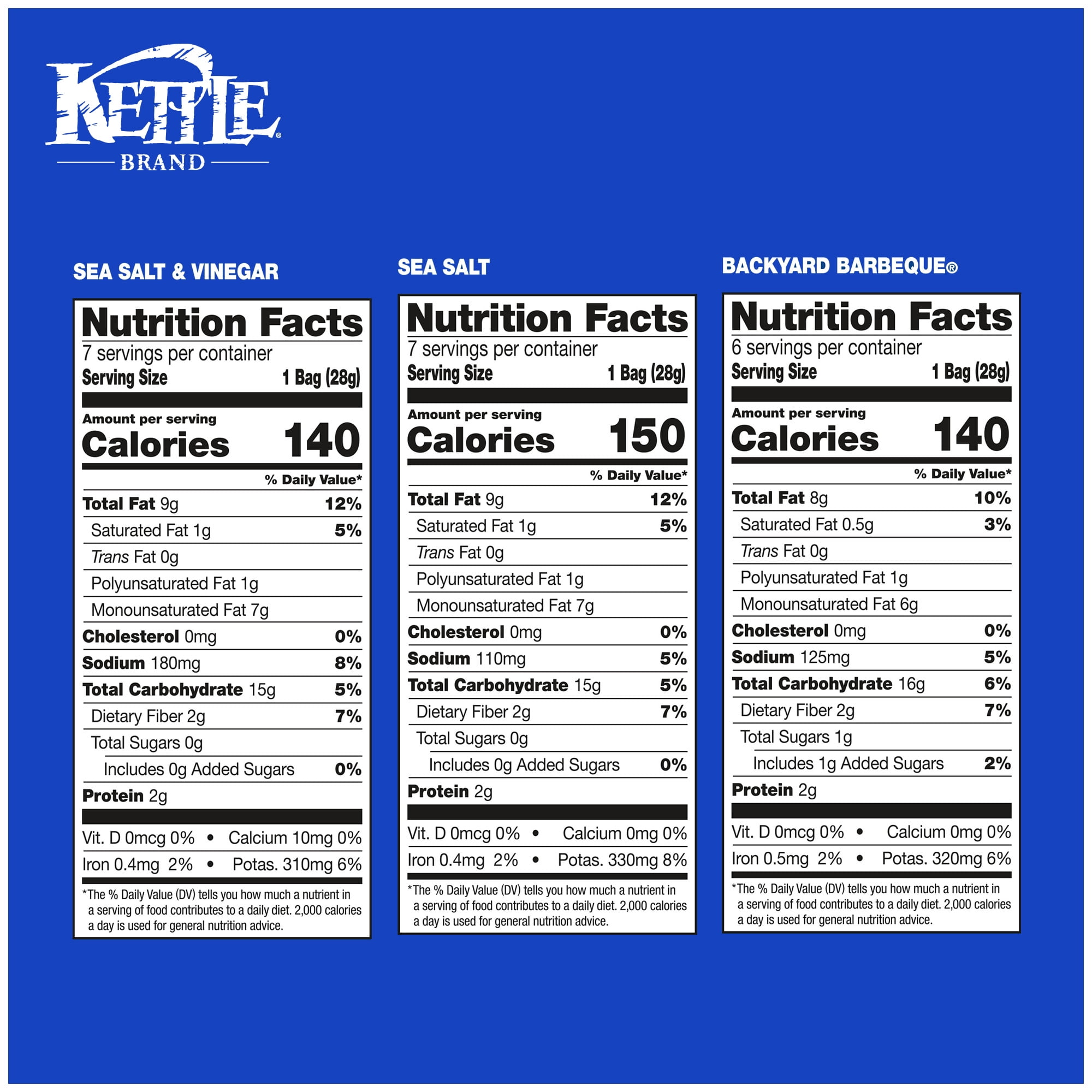 Kettle Brand Potato Chips Variety Pack, Kettle-Cooked Crunchy Snack Bags (20 Count, 1 oz Each) eb0i1