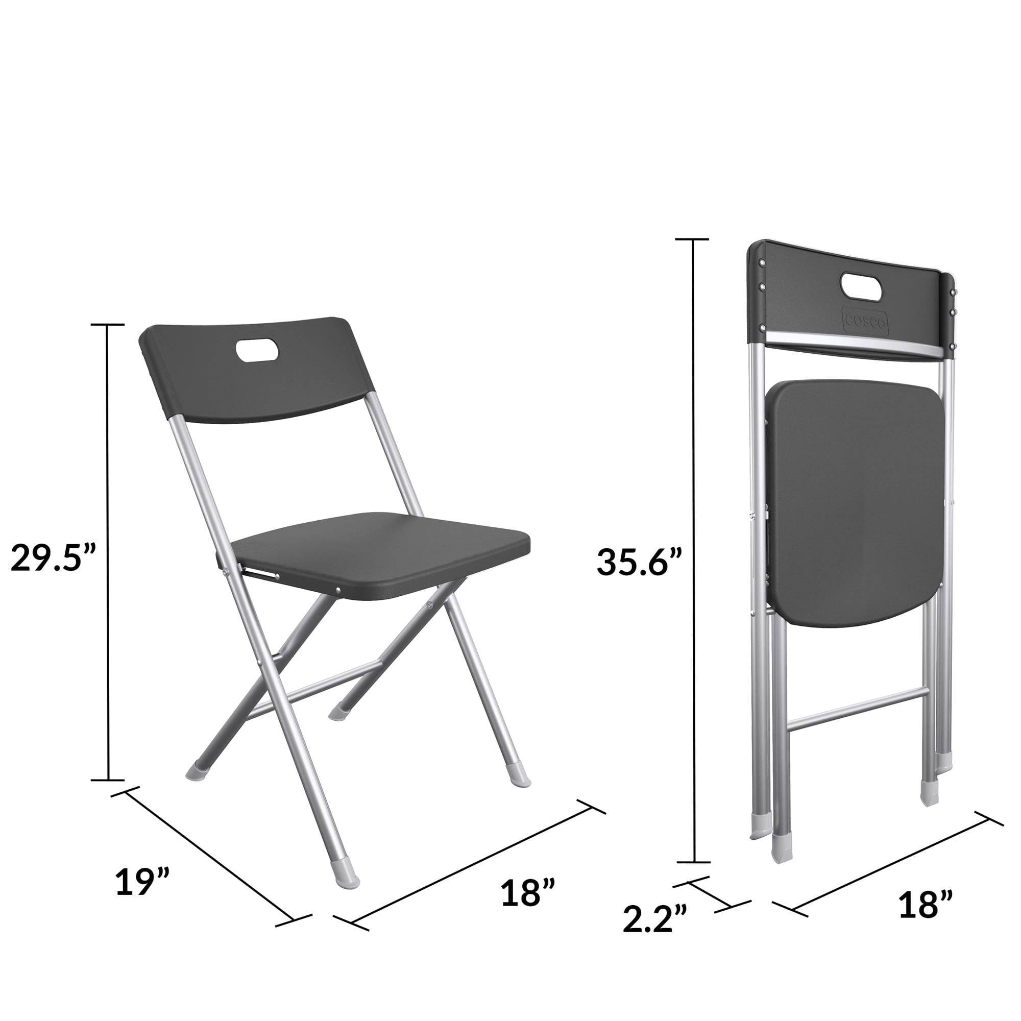 Mainstays Resin Seat & Back Folding Chair, Durable Indoor Outdoor Seating (Black, 4-Pack) u9vfd