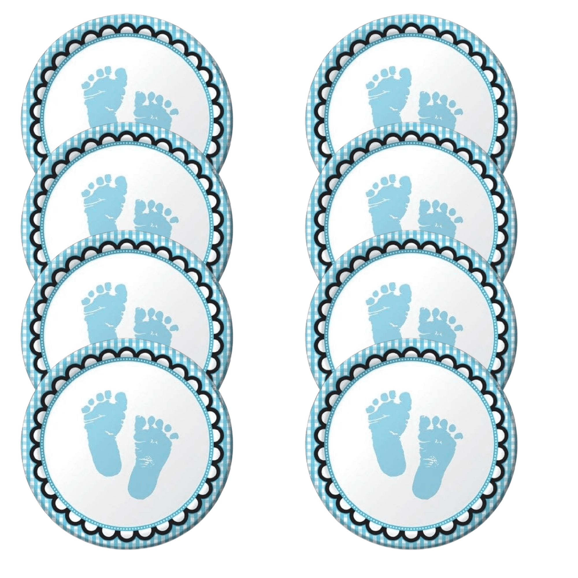 Creative Converting Sweet Baby Feet Party Plates for Baby Shower (Blue, 8 Pack, 7 in) t7ku6
