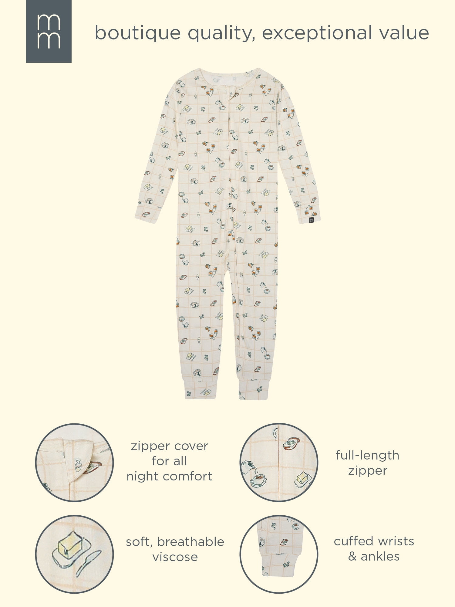 Modern Moments by Gerber Toddler Neutral Super Soft One-Piece Pajamas (Neutral, 5T) 00wpy