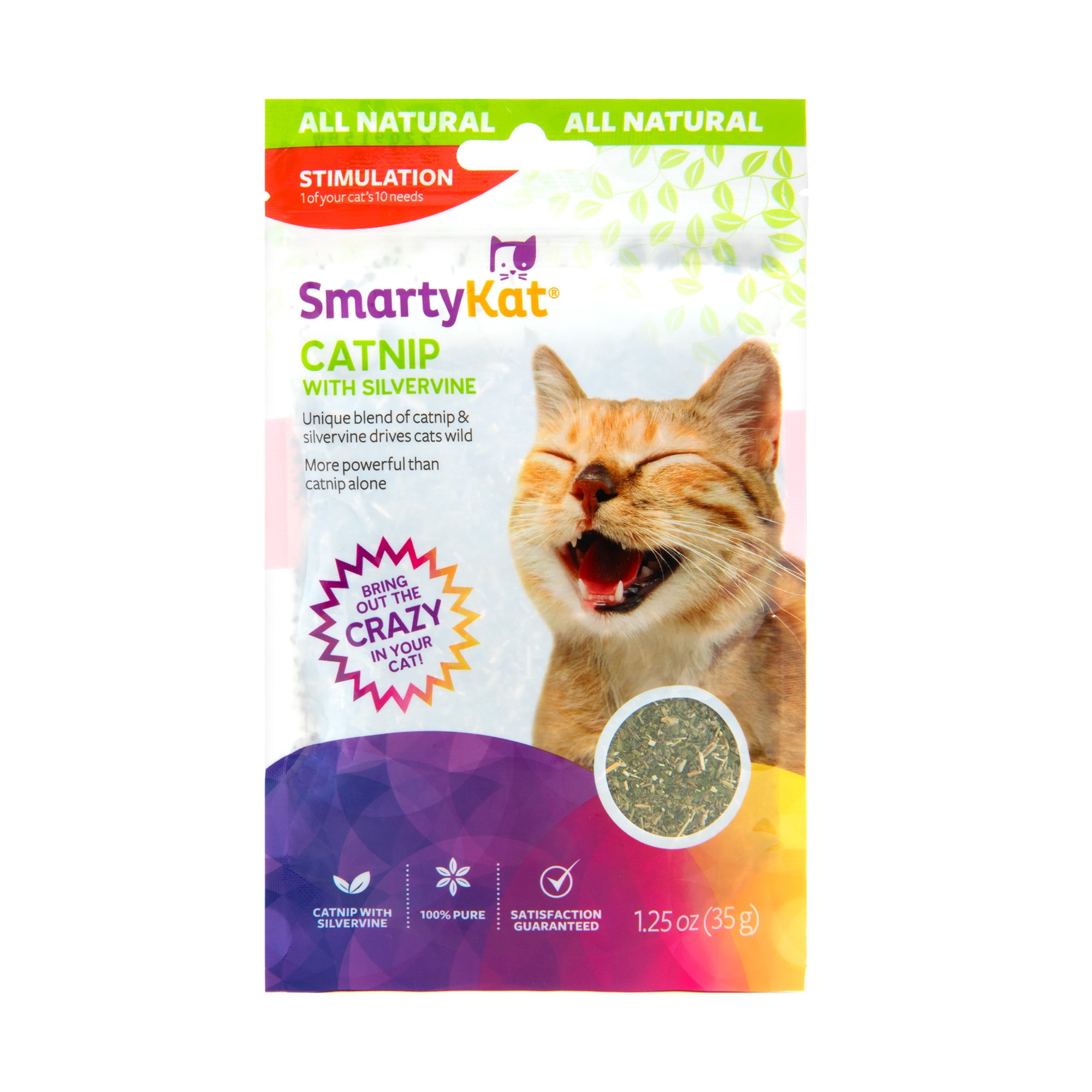 SmartyKat Catnip & Silvervine Natural Blend Cat Toy Attractant (1.2 oz) u757y