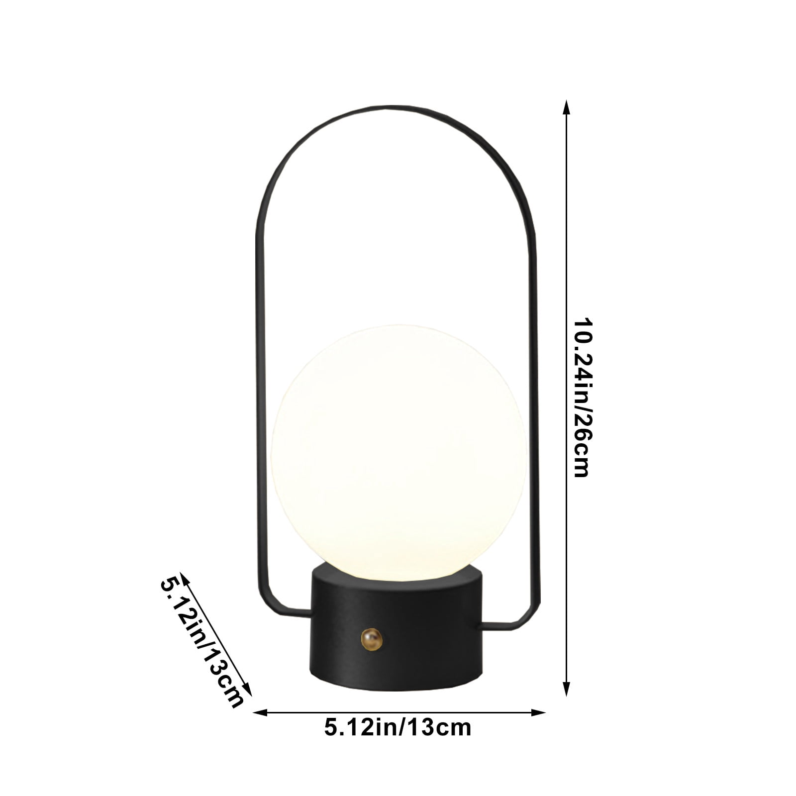 InsCrazy LED Portable Desk Lamp, Modern Decorative Night Light for Bedroom and Outdoor Camping (Black, 6 in) 35cb8