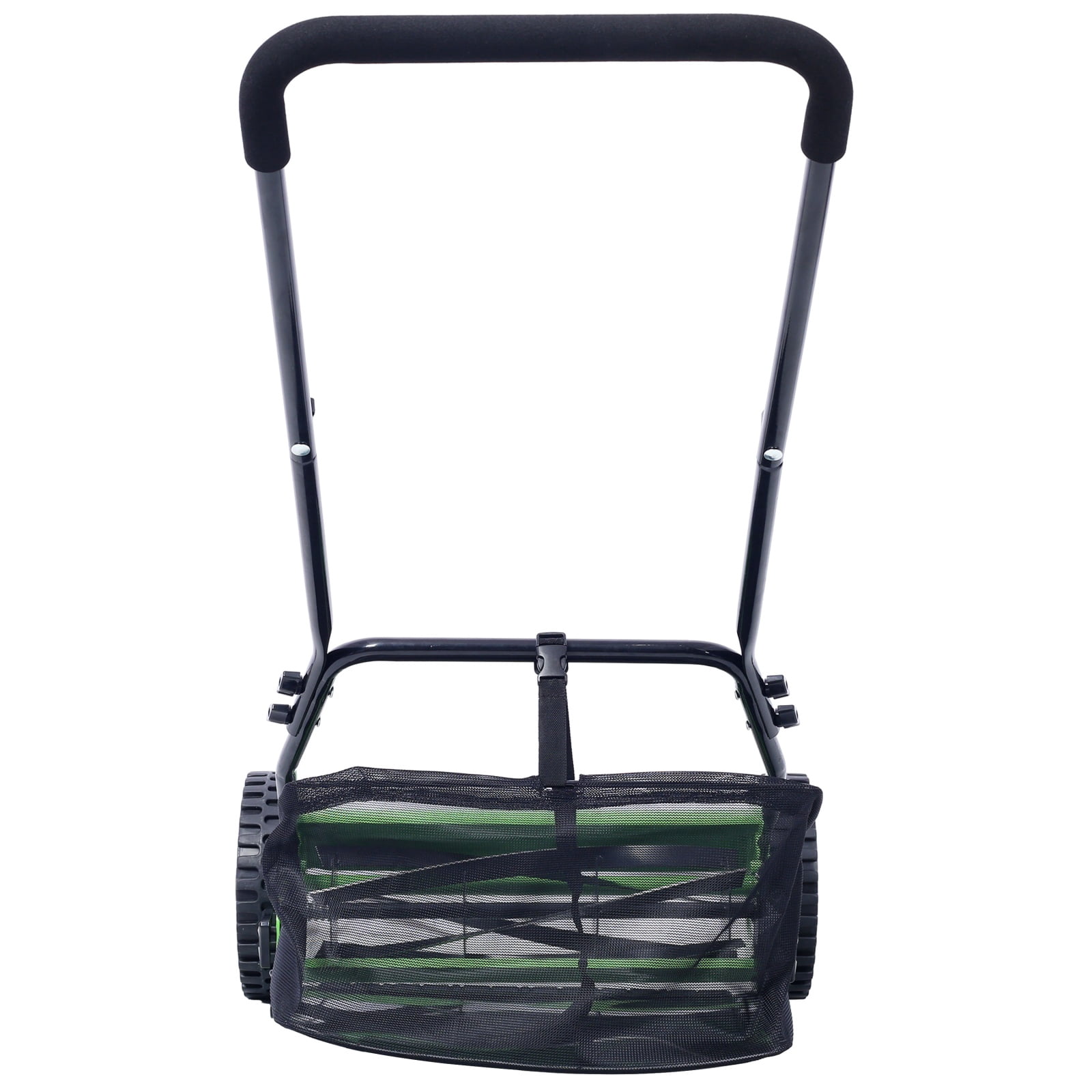 Deiokin 14-inch 5-Blade Push Reel Lawn Mower with Grass Catcher (Green, 14 in) lroo9