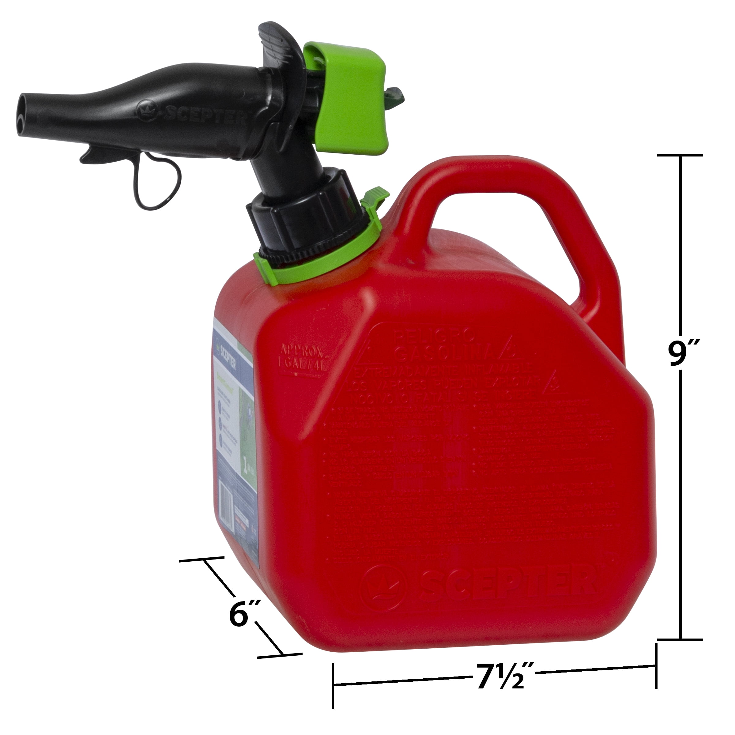 Scepter SmartControl Fuel Container with Easy-Flo Spout (Red, 1 Gallon) ak1fn