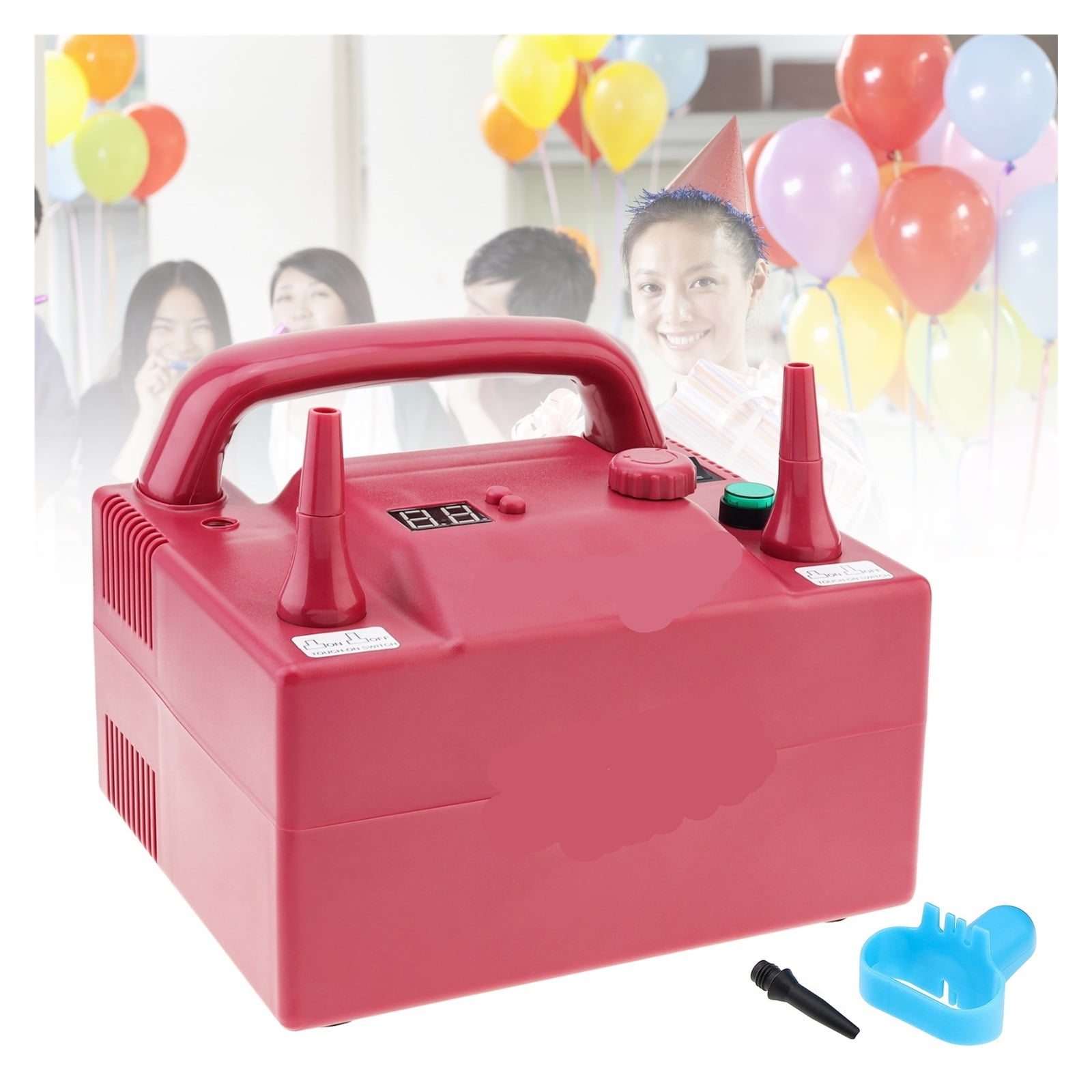 Momo Electric Balloon Pump with Dual Nozzles and Precision Timer (1 Unit) s3lbk