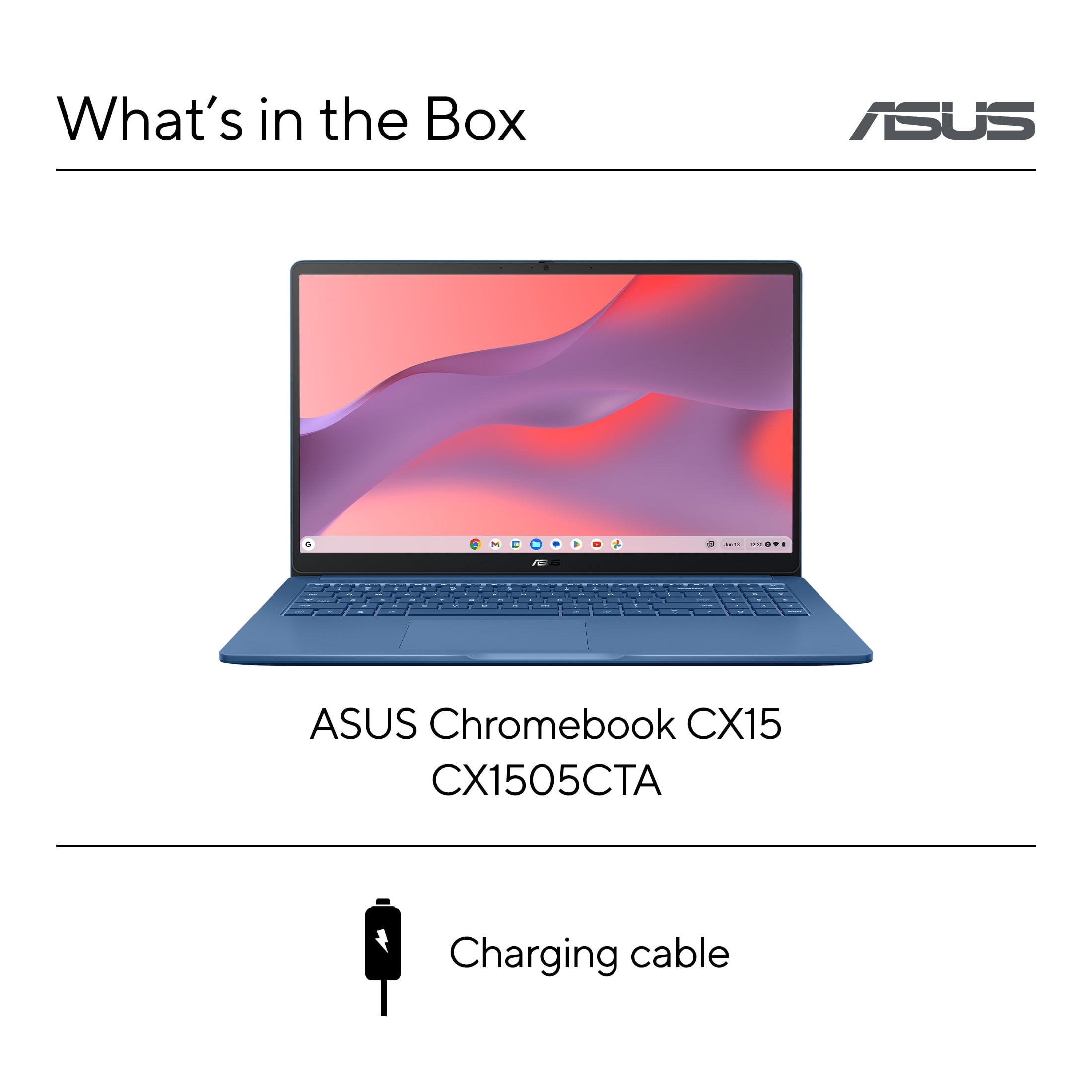 ASUS Chromebook CX15 Laptop, 15.6 in FHD Display, Intel Processor N50, 128GB Storage, 4GB RAM, ChromeOS (Forging Blue) psedx