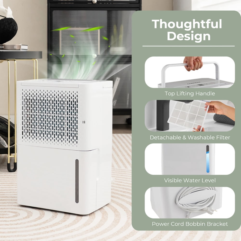Canddidliike 32 Pint Dehumidifier for Large Rooms and Basements (White, 2000 Sq. Ft) cv00d