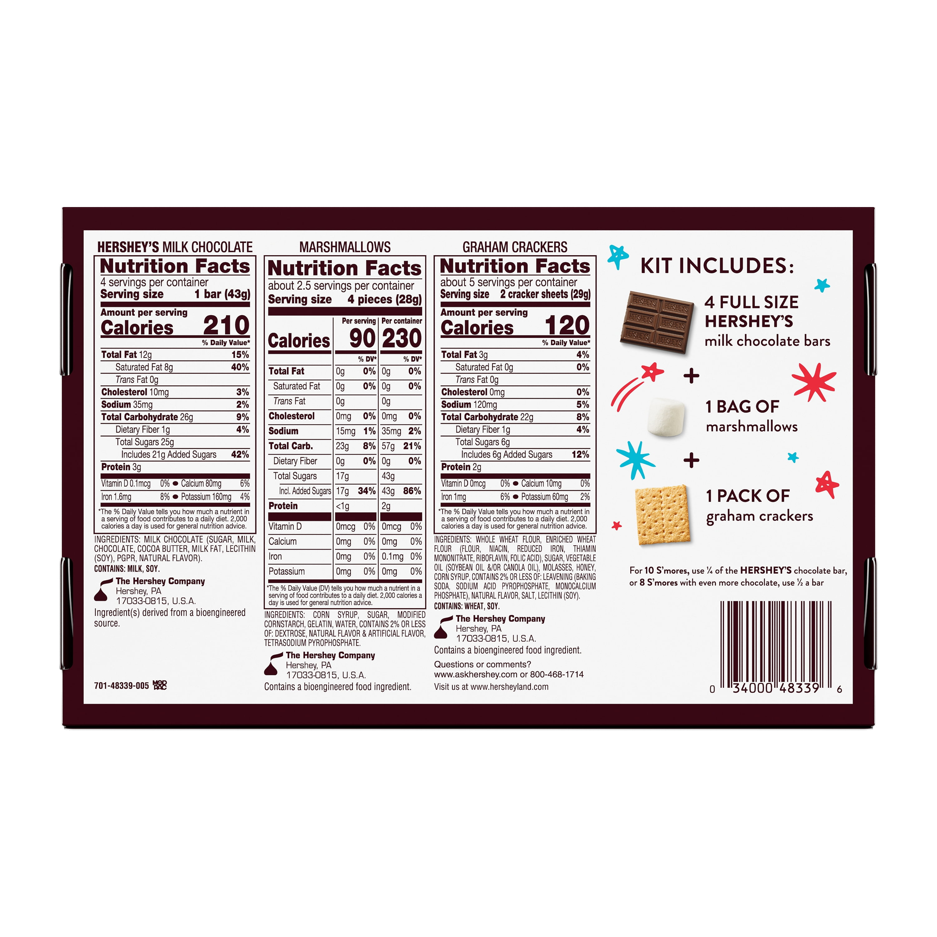 Hershey's S'mores Making Kit with Milk Chocolate, Marshmallows, and Graham Crackers (14 oz) err5p
