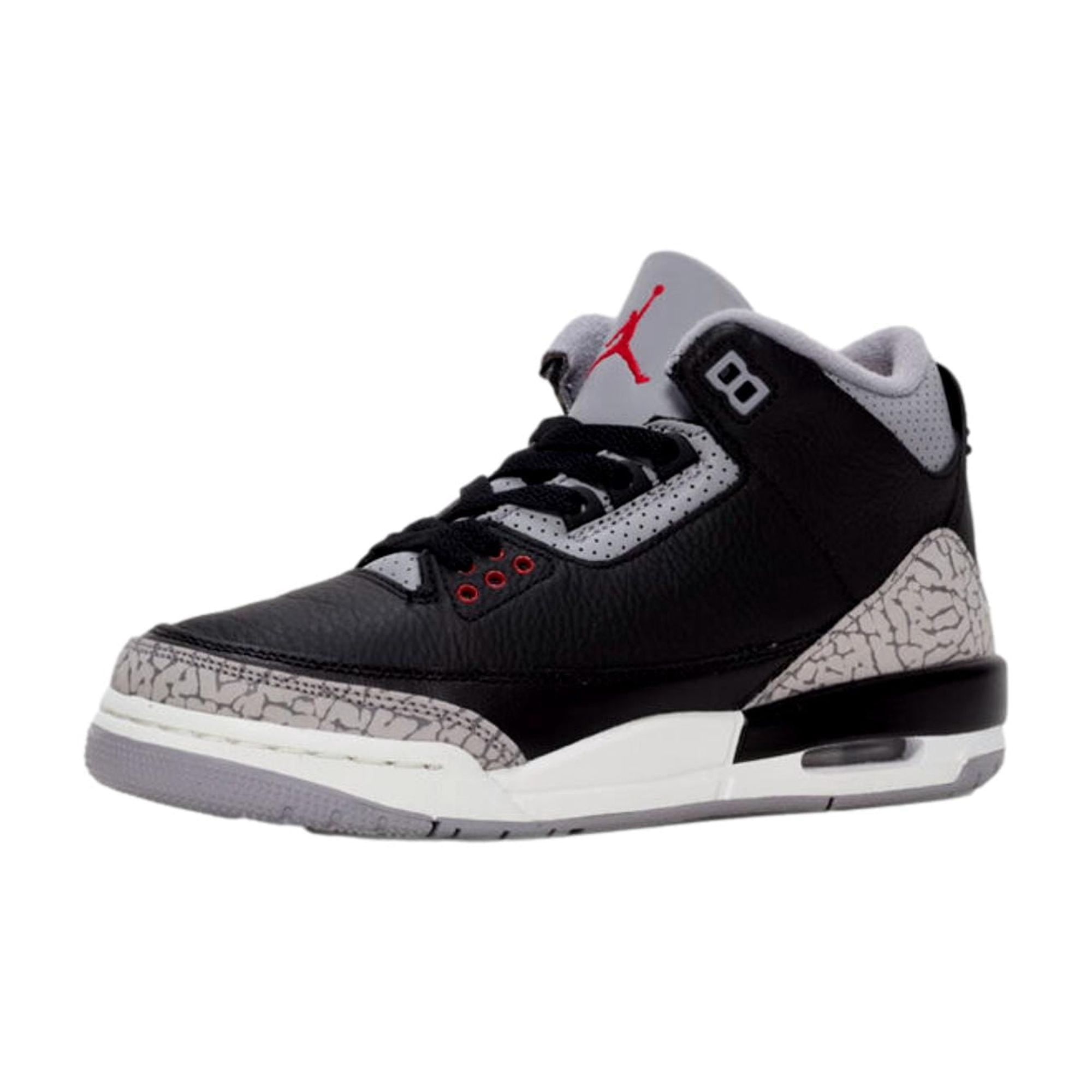 Jordan 3 Retro Black Cement Basketball Shoes (Black, 4 US Big Kid) 29fqc