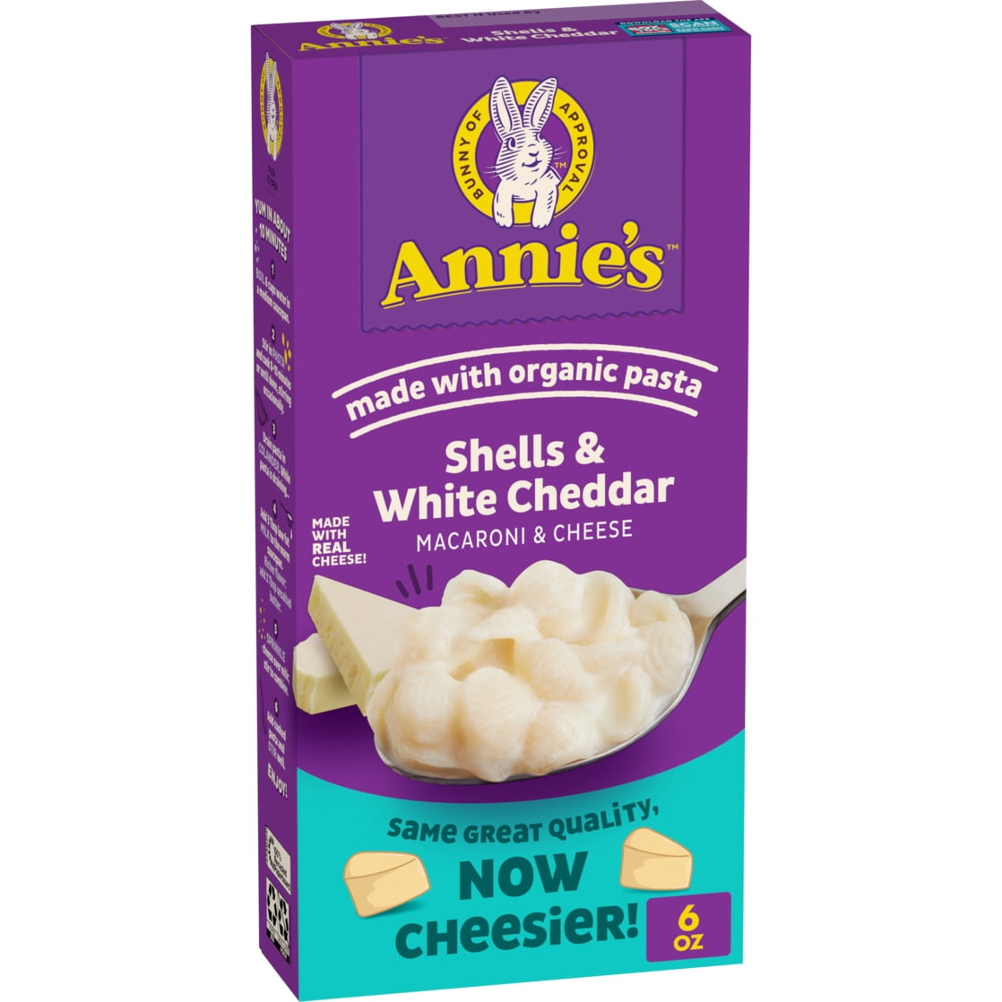 Annie's White Cheddar Shells Macaroni and Cheese with Organic Pasta (White, 12 Pack, 6 oz) ww6xu