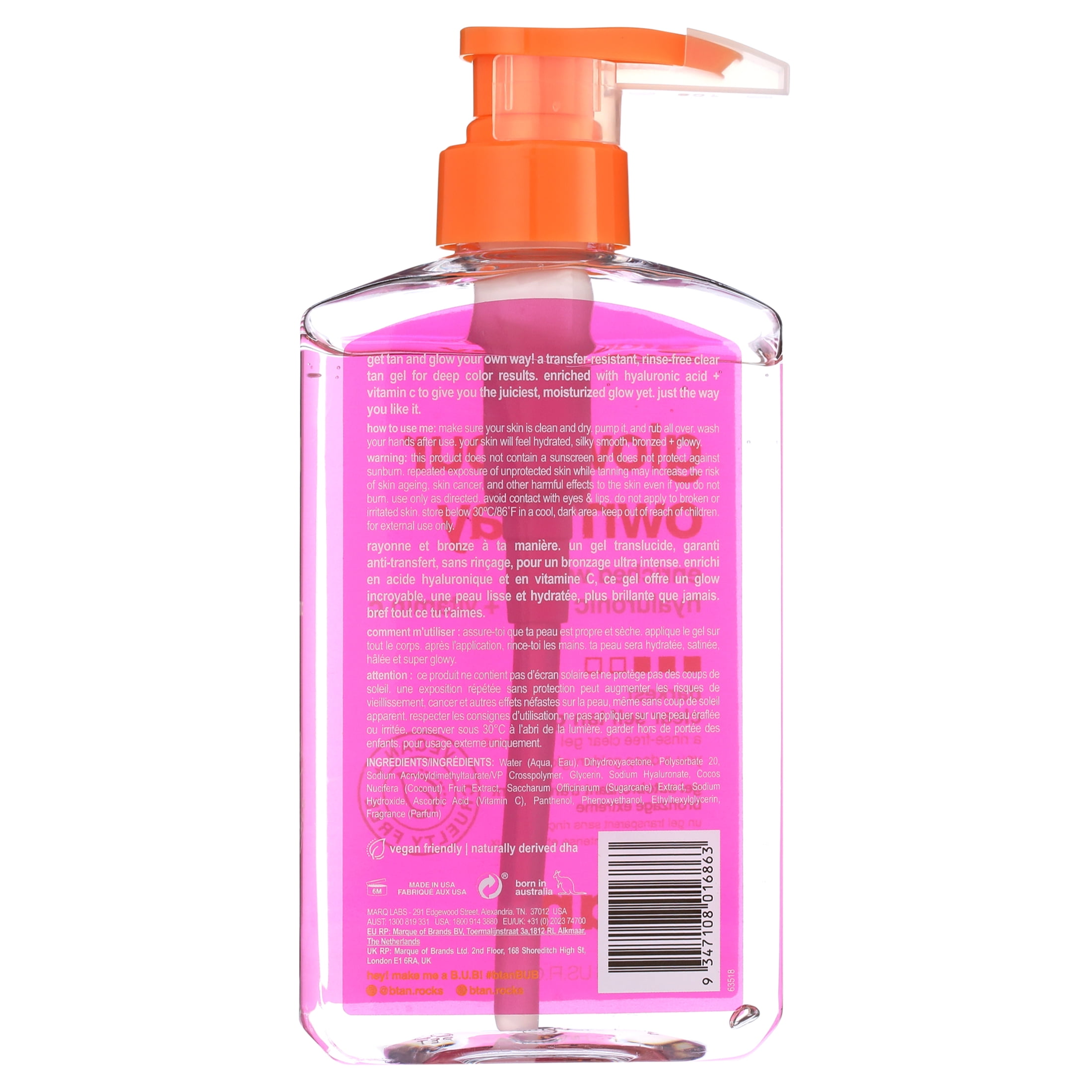 B.TAN Glow Your Own Way Clear Self Tan Gel with Hyaluronic Acid and Vitamin C (Clear, 4.73 fl oz) dk47a