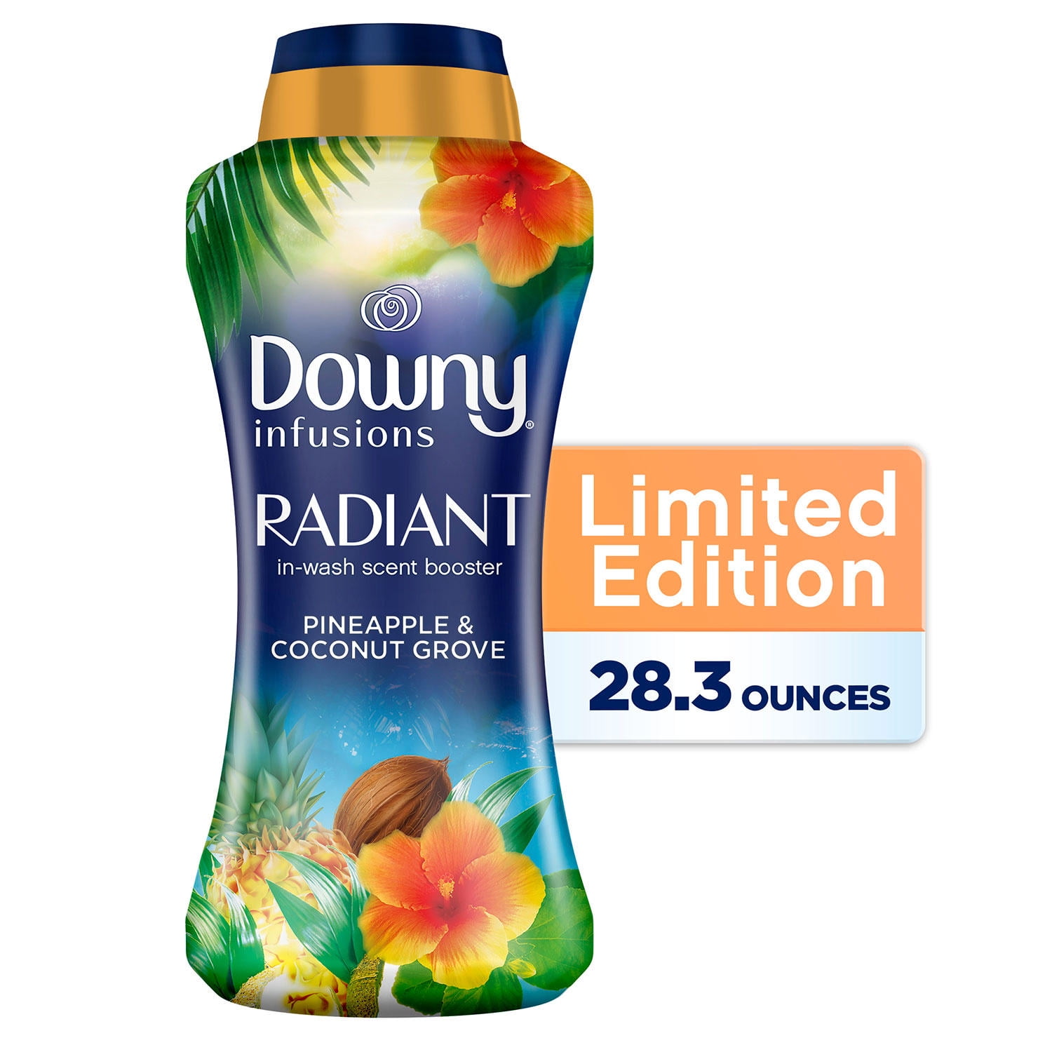 Downy Infusions Radiant In-Wash Scent Booster Beads, Pineapple & Coconut Grove (28.3 oz) d9kr8