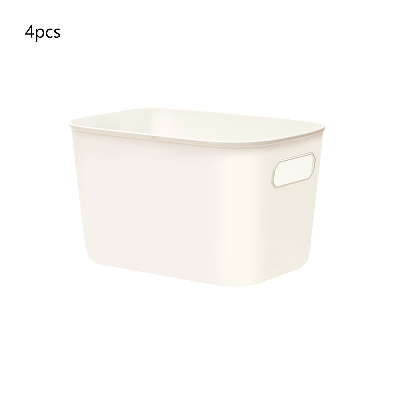TenderTrove Multi-Purpose Storage Bins with Handles (White, 4-Pack, 10x6.3x5.9 in) osdyl